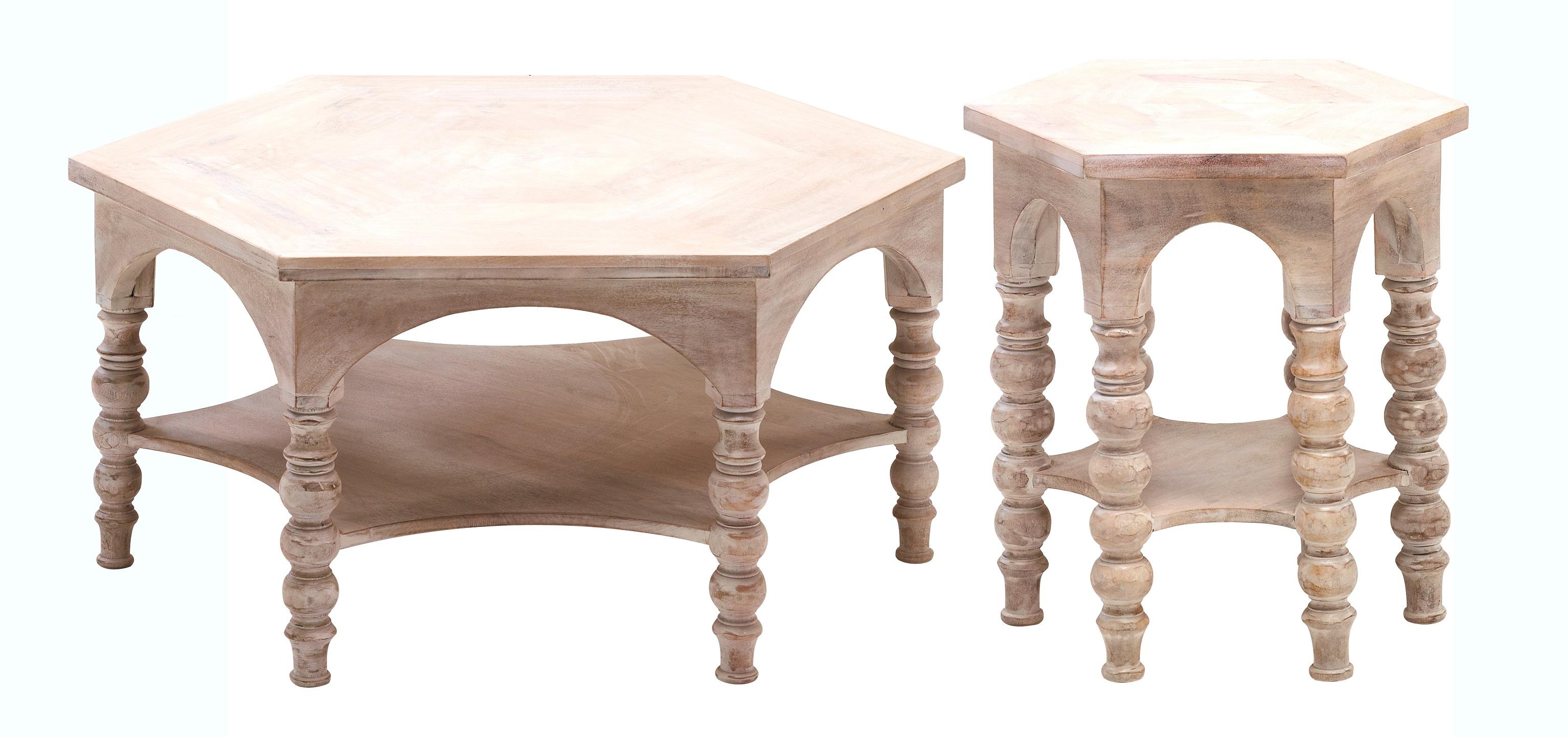 Traditional Coffee Table Set CCC-1502-2PC Scarlatti CCC-1502-2PC in whitewash 