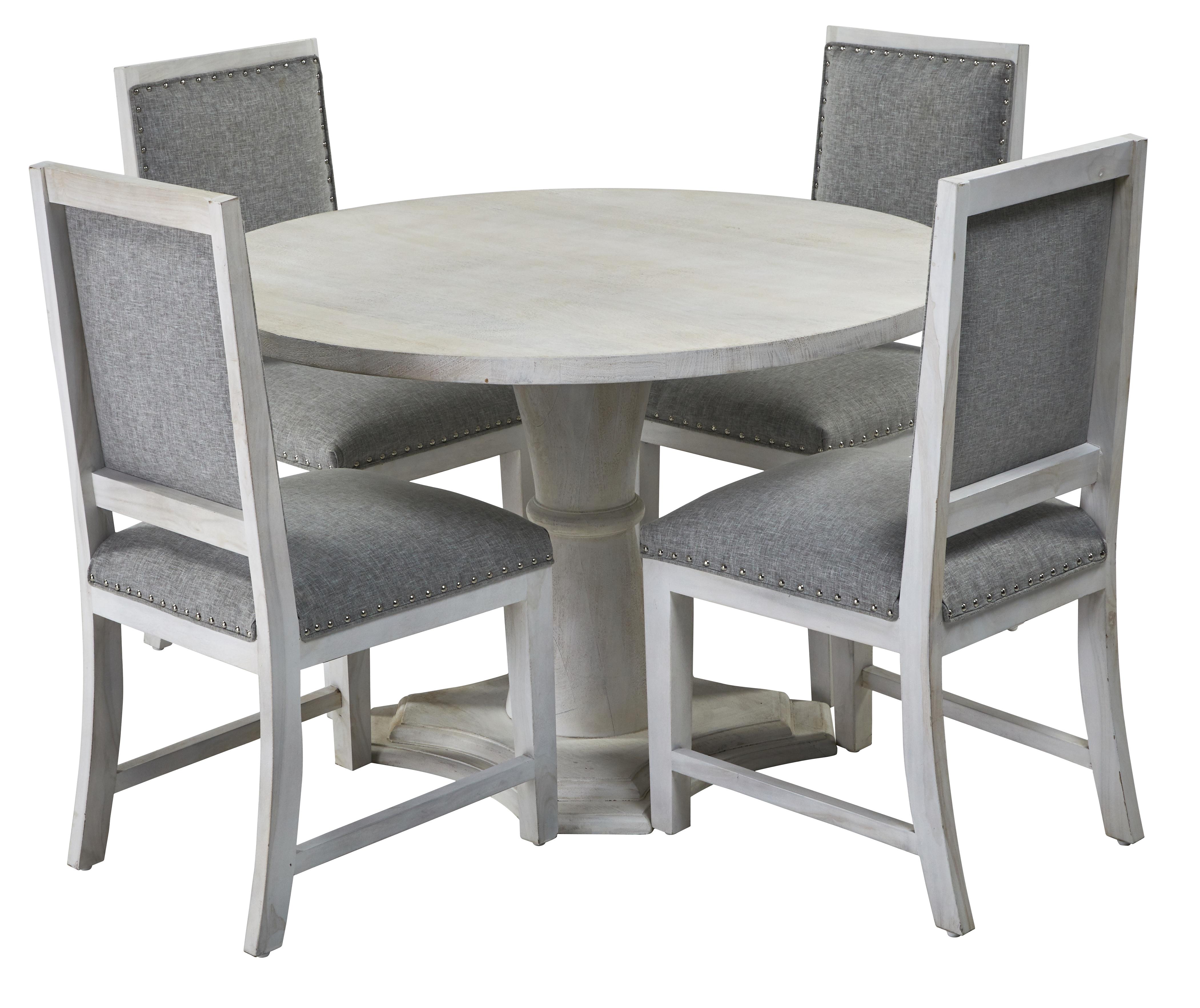 Transitional Dining Room Set SS-10177-5PC Mendon SS-10177-5PC in whitewash 