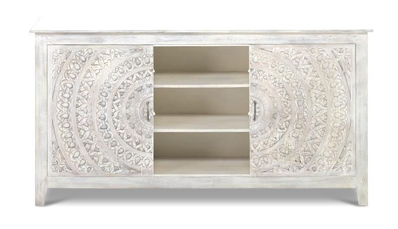 Transitional Plasma Sideboard UCS-6625 Carved Lace UCS-6625 in whitewash 