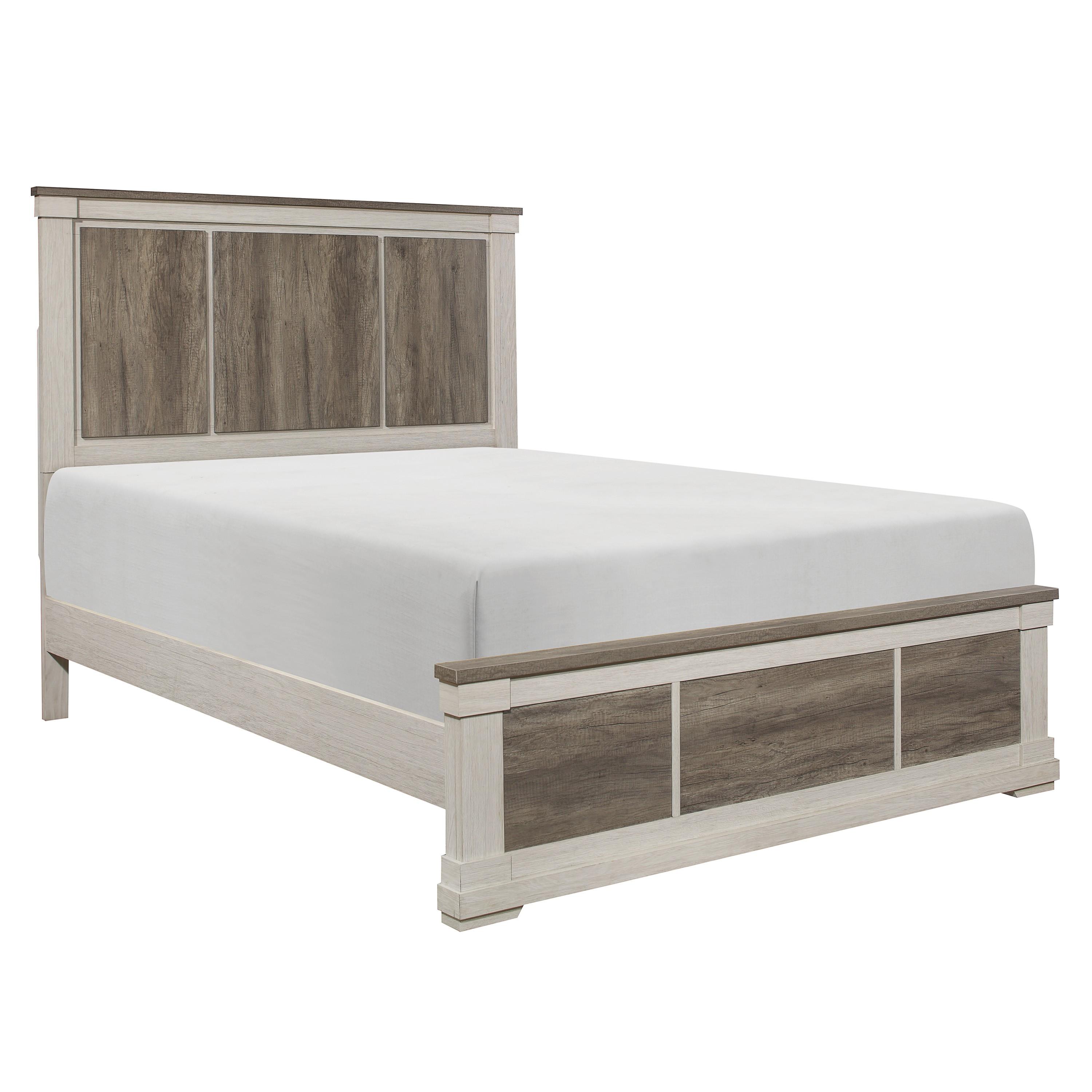 

    
Transitional White & Weathered Gray Wood CAL Bed Homelegance 1677K-1CK* Arcadia
