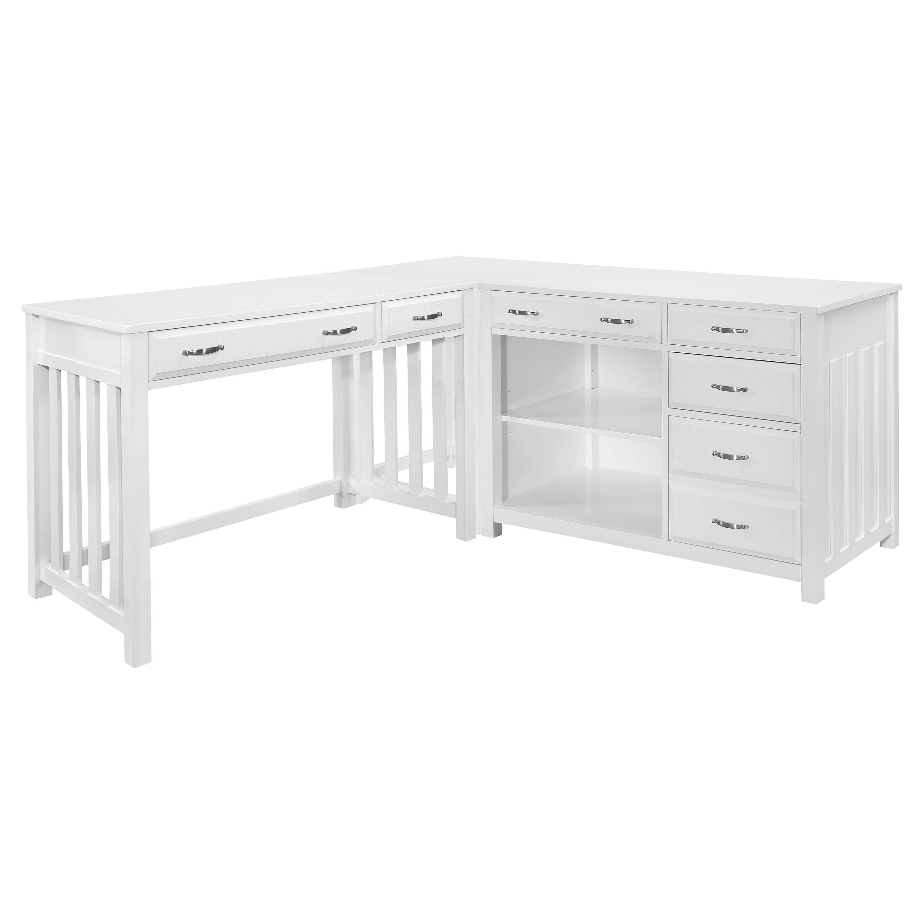 

    
Transitional White Wood 3-Piece Corner Desk Homelegance 4522WH*3 Blanche
