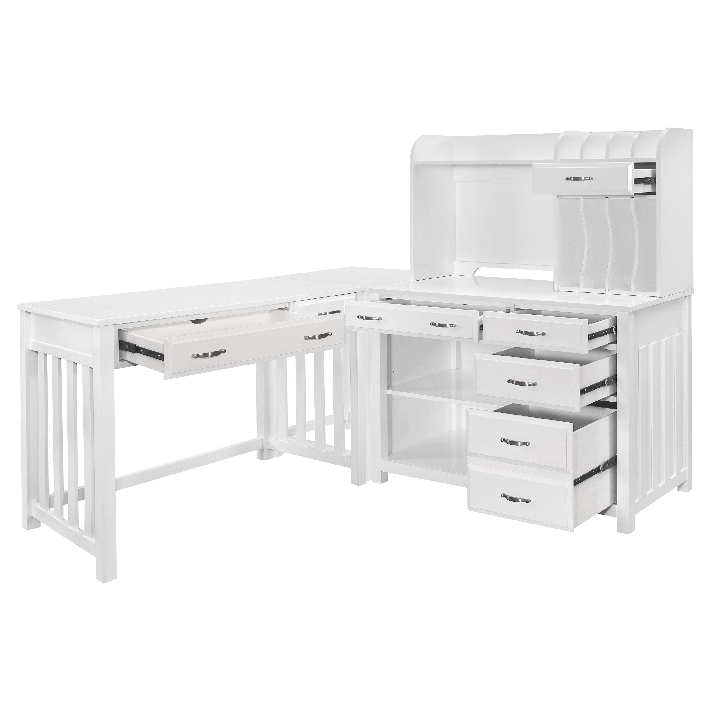 

    
Transitional White Wood 4-Piece Corner Desk Homelegance 4522WH*4 Blanche

