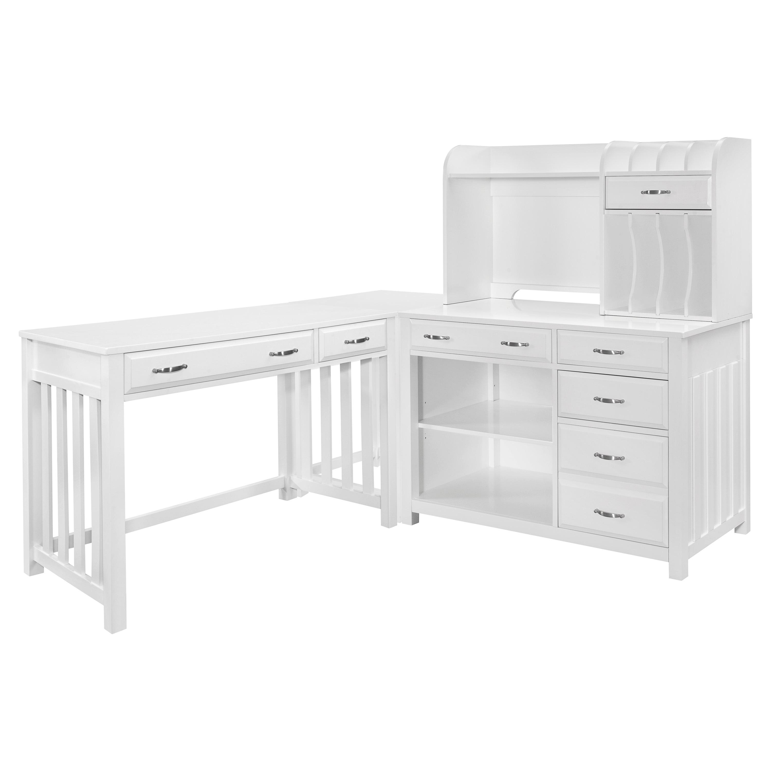 

    
Transitional White Wood 4-Piece Corner Desk Homelegance 4522WH*4 Blanche
