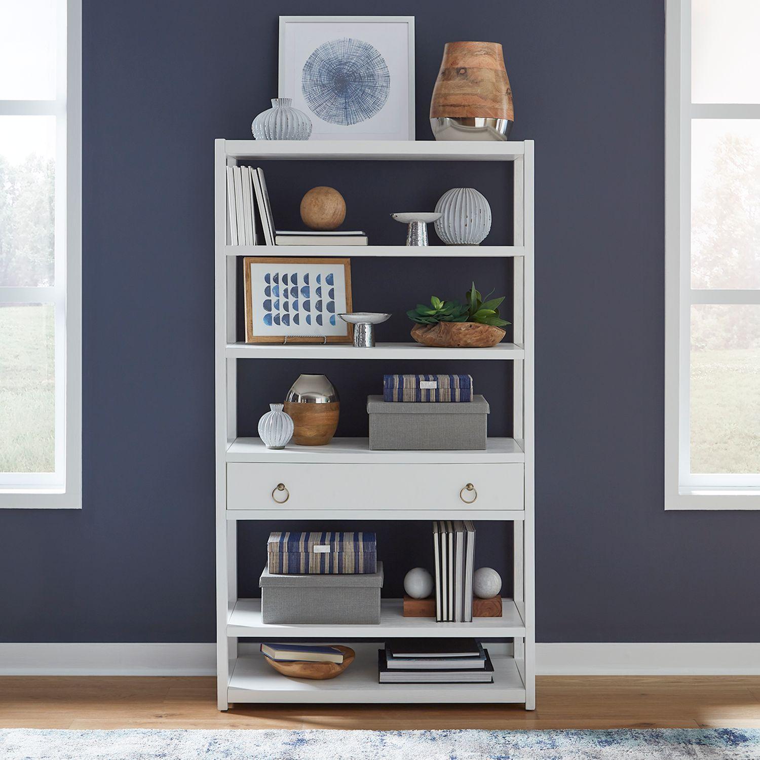 

    
Transitional White Wood Accent Bookcase Midnight Liberty Furniture
