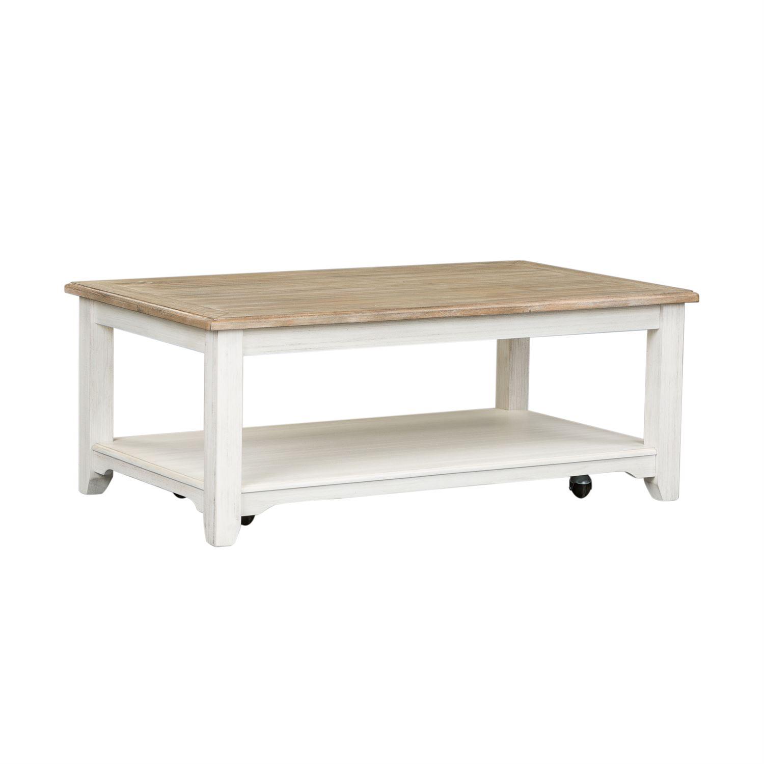 

    
Soft White Wash Finish Coffee Table Summerville (171-OT) Liberty Furniture
