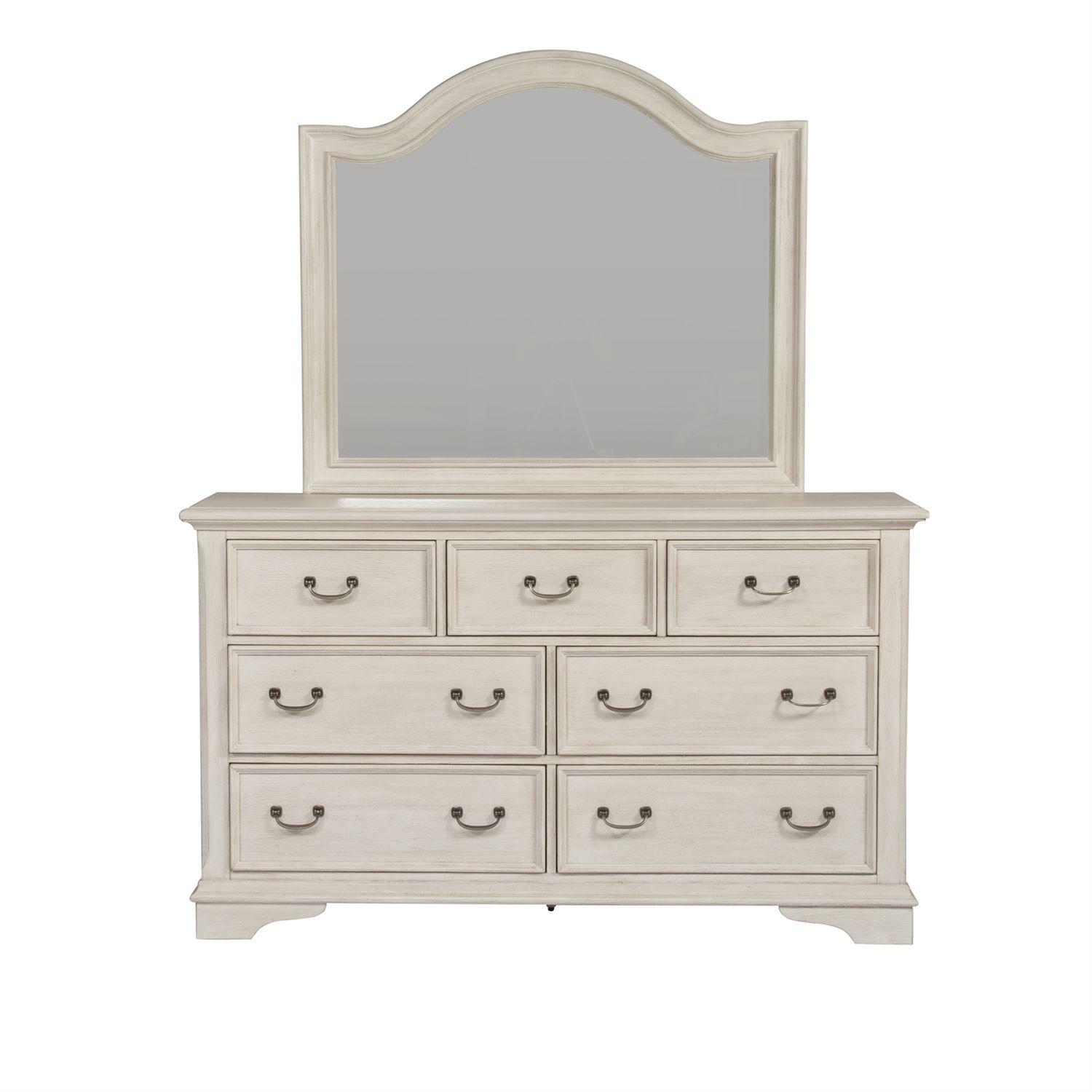 Transitional Dresser w/Mirror Bayside 249-BR-DM 249-BR-DM in White 