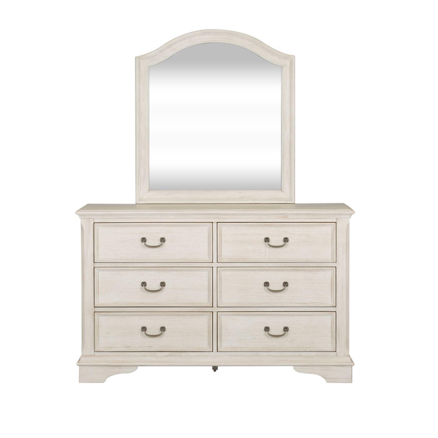 Transitional Dresser With Mirror Bayside  249-YBR-DM 249-YBR-DM in White 