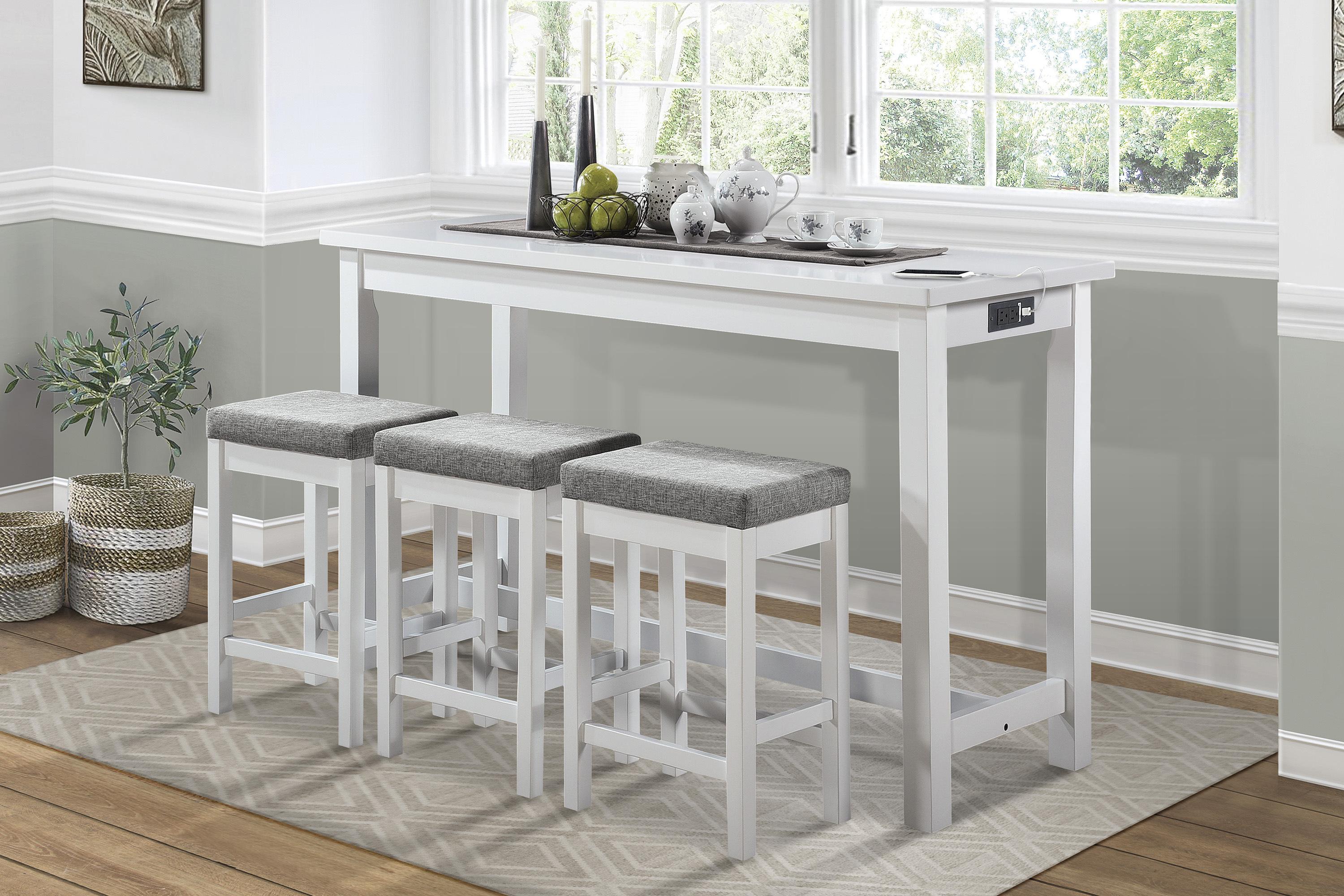 

                    
Buy Transitional White Wood Counter Height Set 4pcs Homelegance 5713WT Connected
