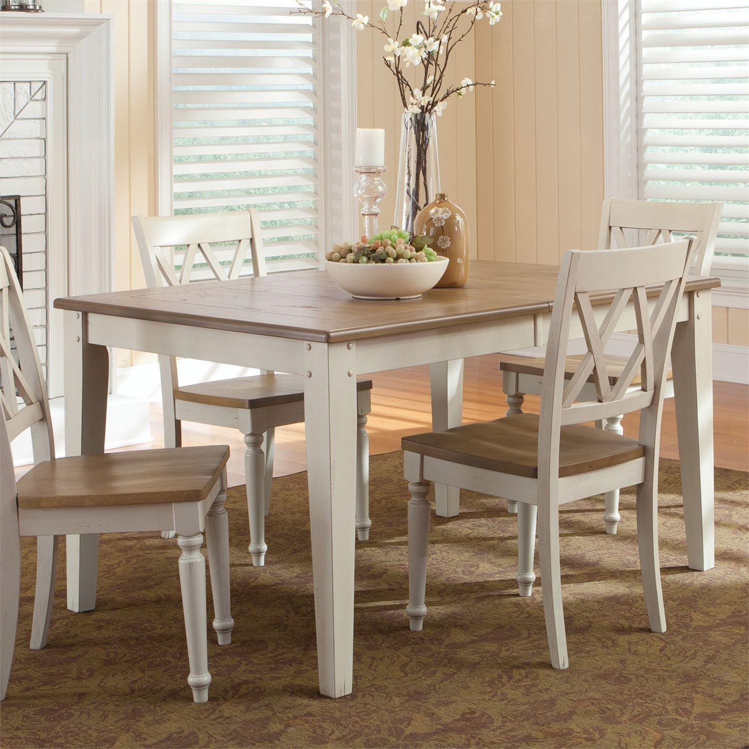 

    
Transitional White Wood Dining Table 841-T4074 Liberty Furniture
