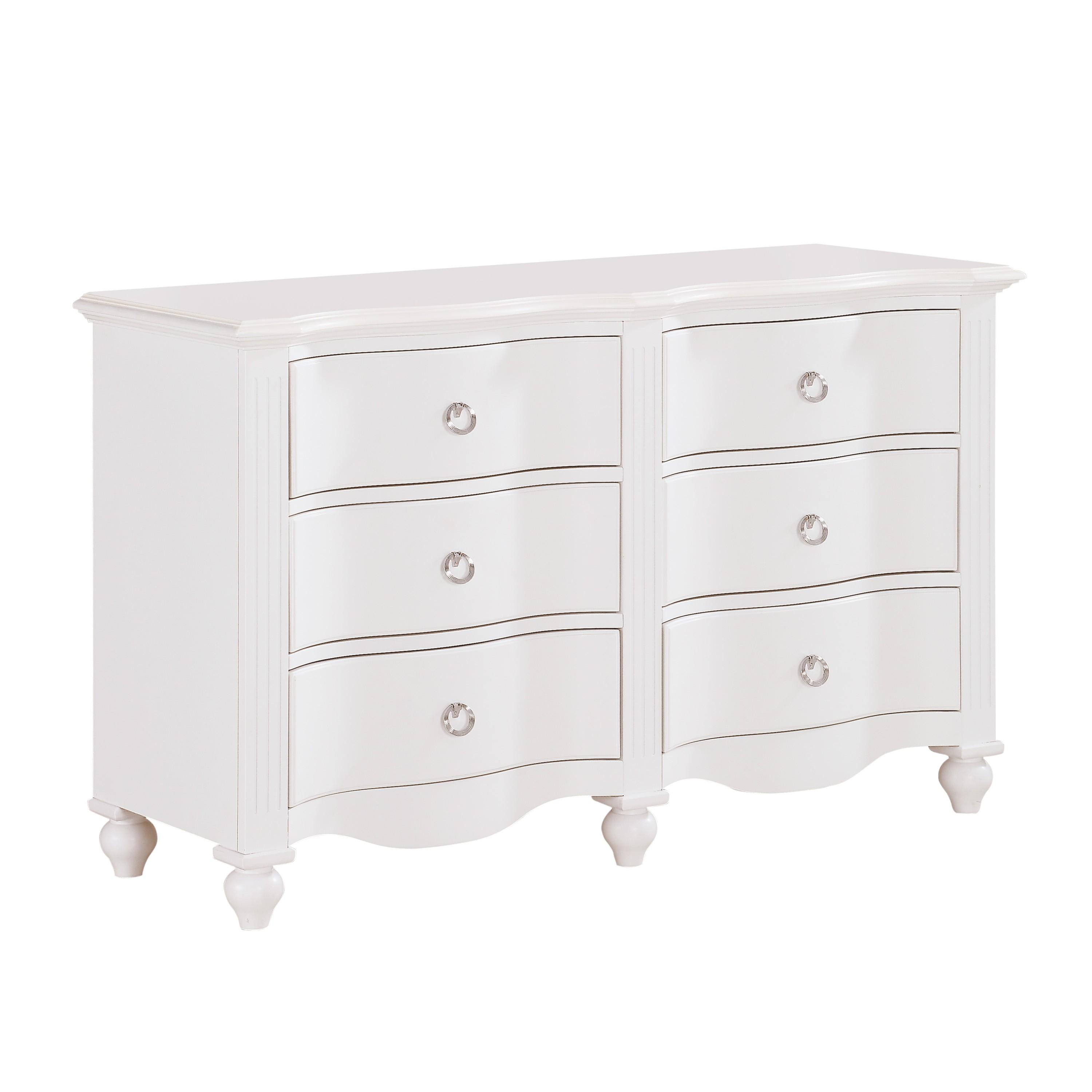 

    
Transitional White Wood Dresser w/Mirror Homelegance 2058WH-5 Meghan
