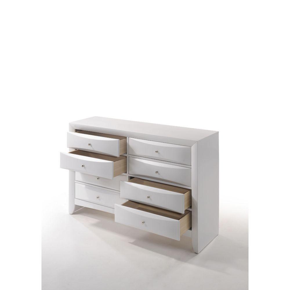 

    
 Shop  Transitional White Wood Eastern King 5PCS Bedroom Set  w/ Storage by Acme Ireland 21696EK-5pcs
