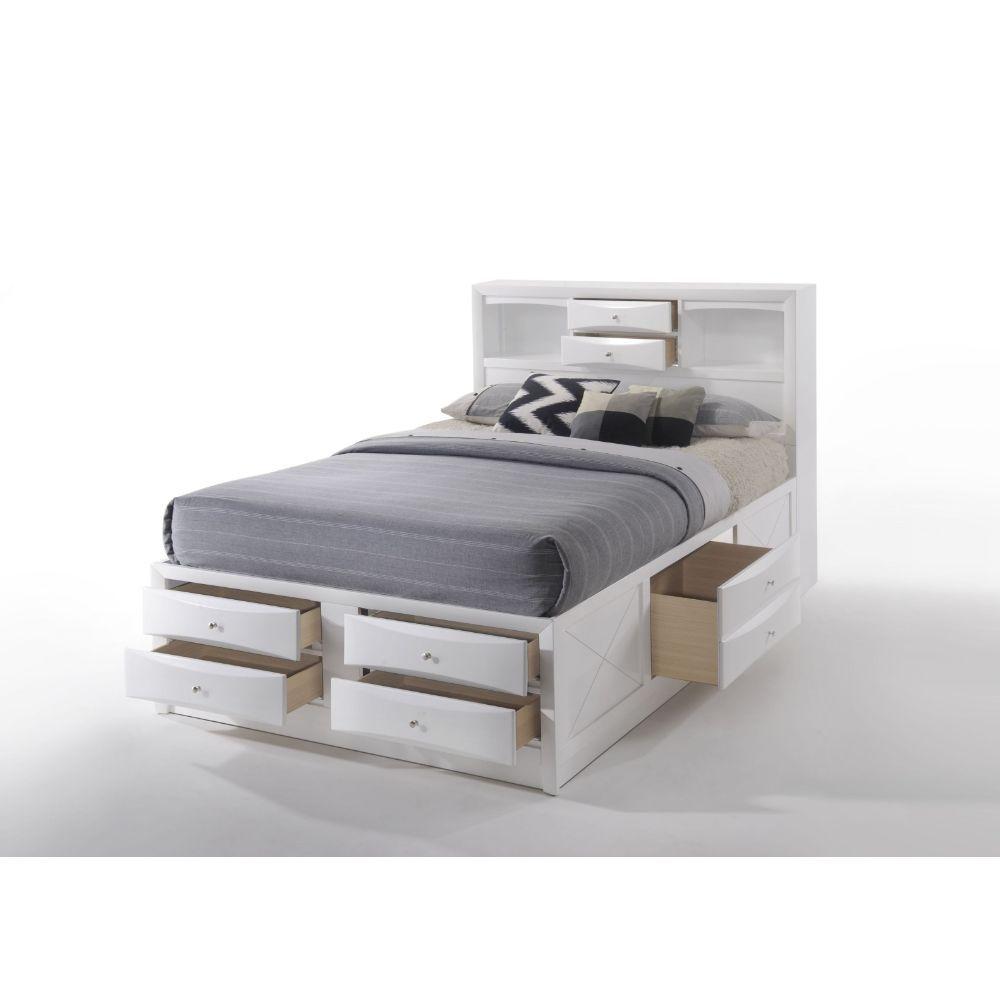 

    
Transitional White Wood Eastern King Bed w/ Storage by Acme Ireland 21696EK
