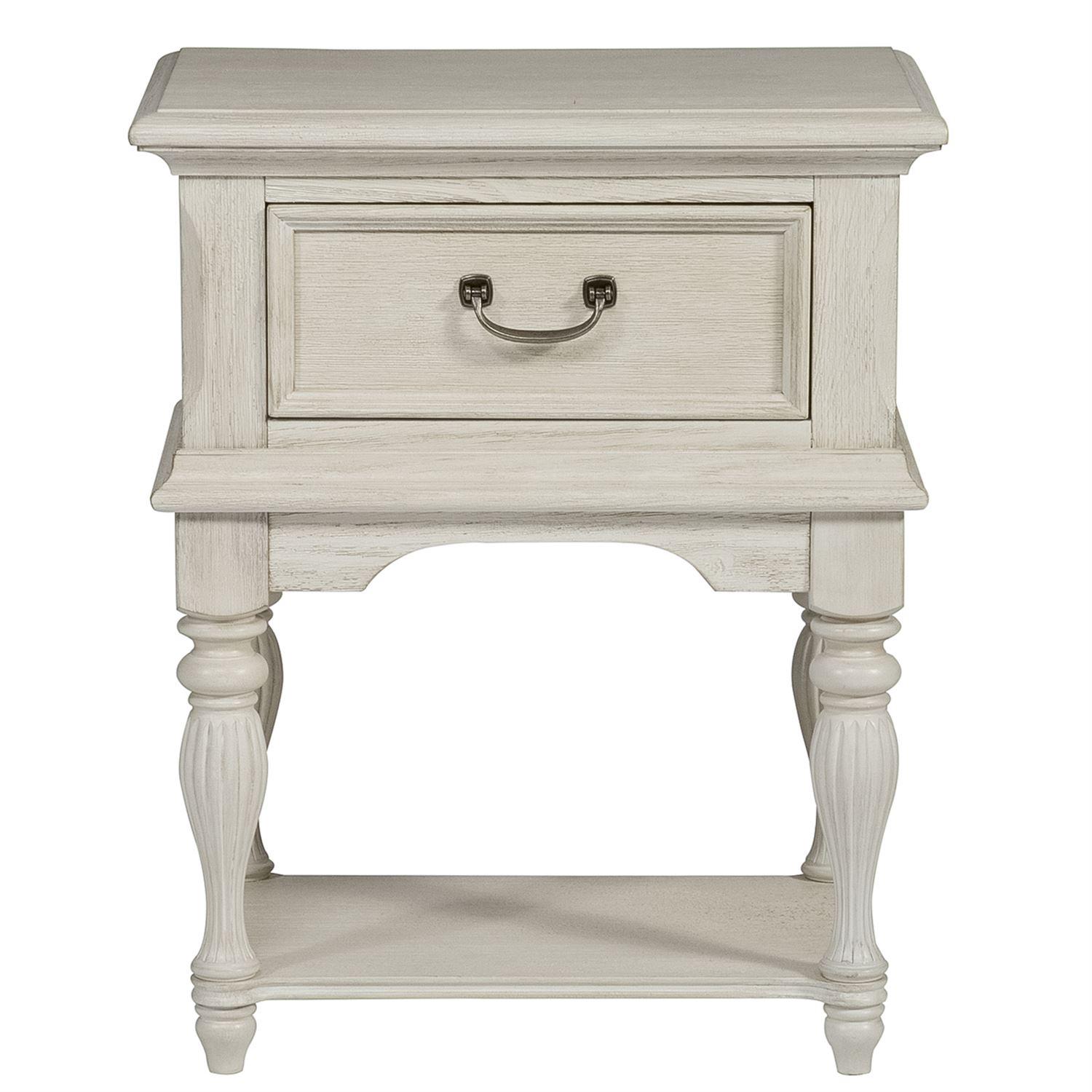 

    
Antique White Finish Wood Nightstand Bayside 249-BR62 Liberty Furniture
