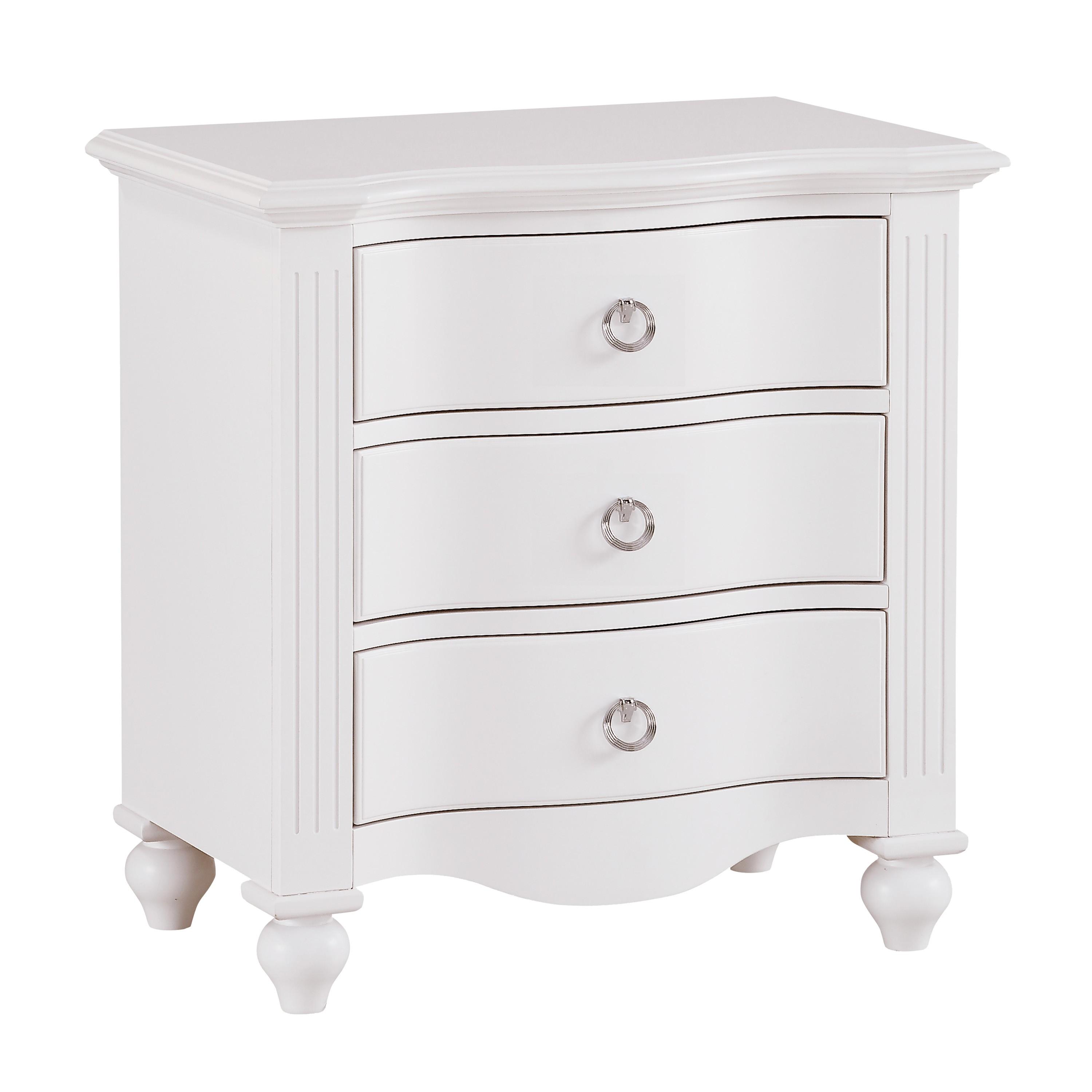 Transitional Nightstand 2058WH-4 Meghan 2058WH-4 in White 