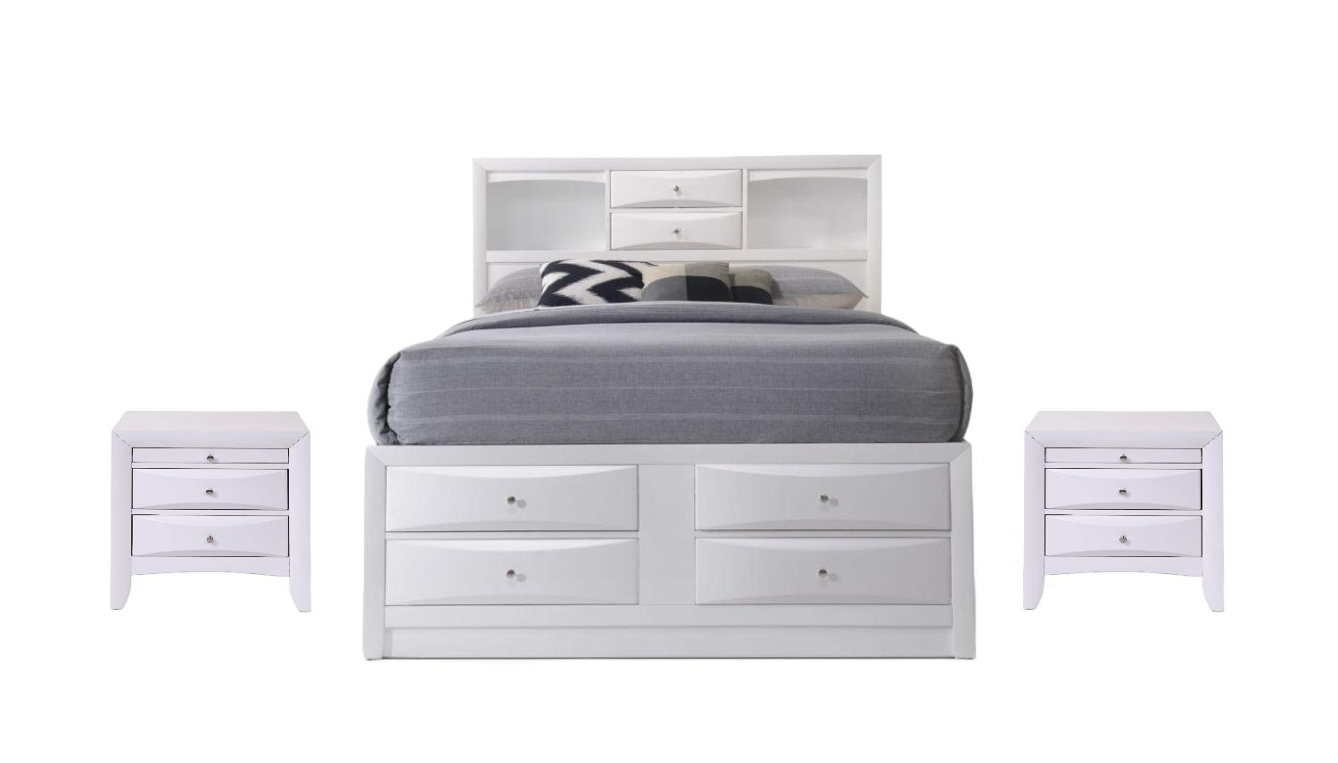 

    
Transitional White Wood Queen 3PCS Bedroom Set w/ Storage by Acme Ireland 21700Q-3pcs
