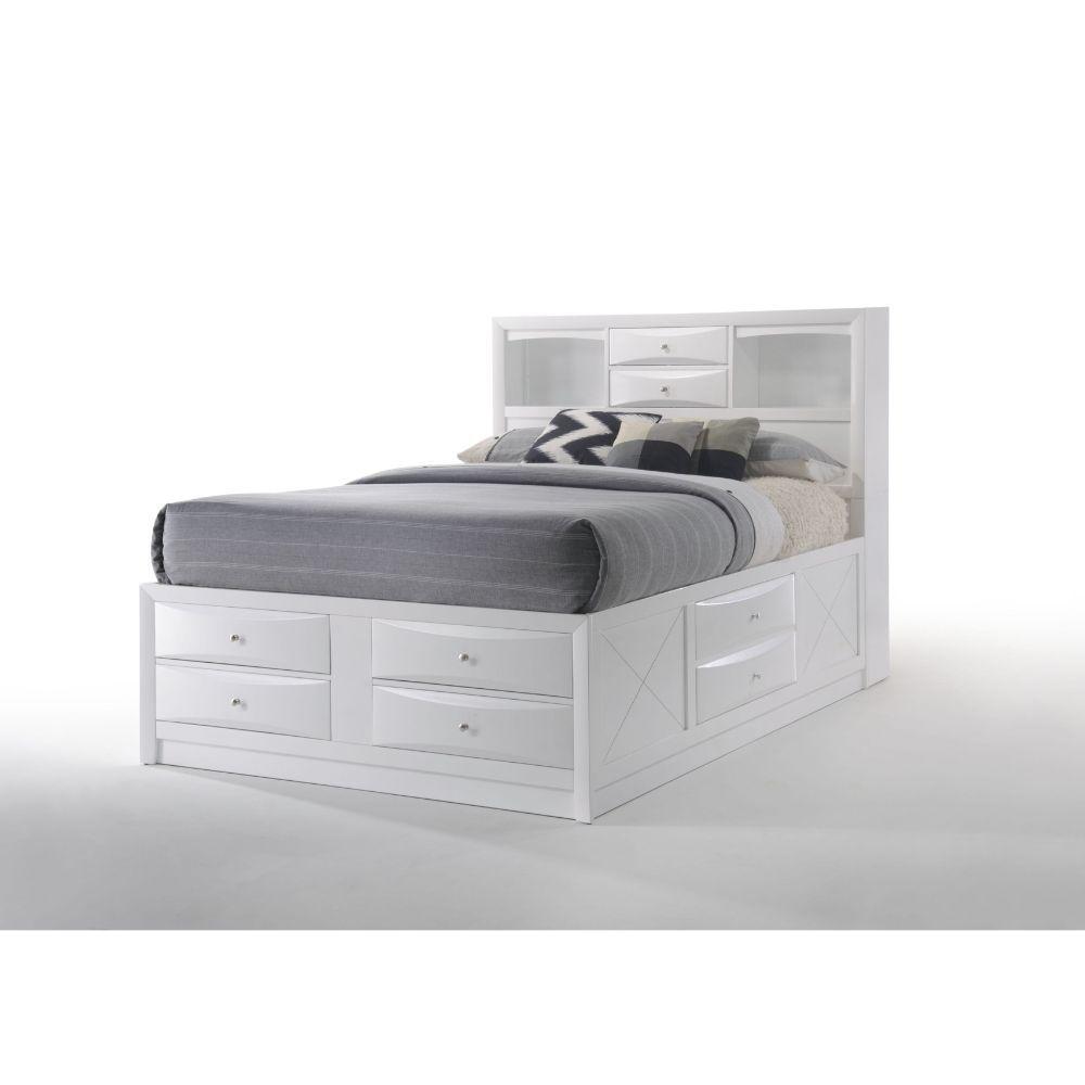 

    
Transitional White Wood Queen Bed w/ Storage by Acme Ireland 21700Q
