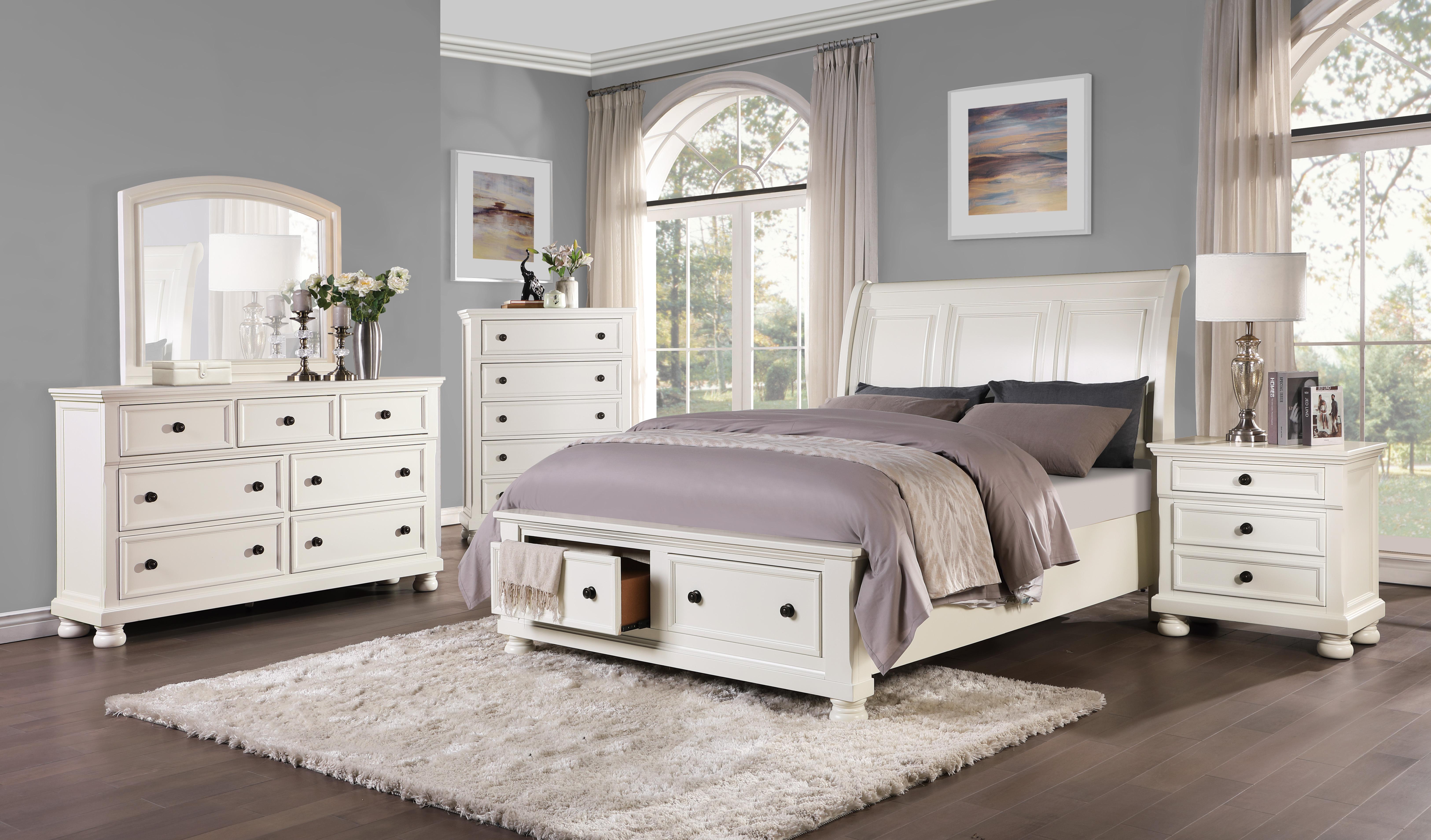 Transitional Bedroom Set 1714W-1-5PC Laurelin 1714W-1-5PC in White 