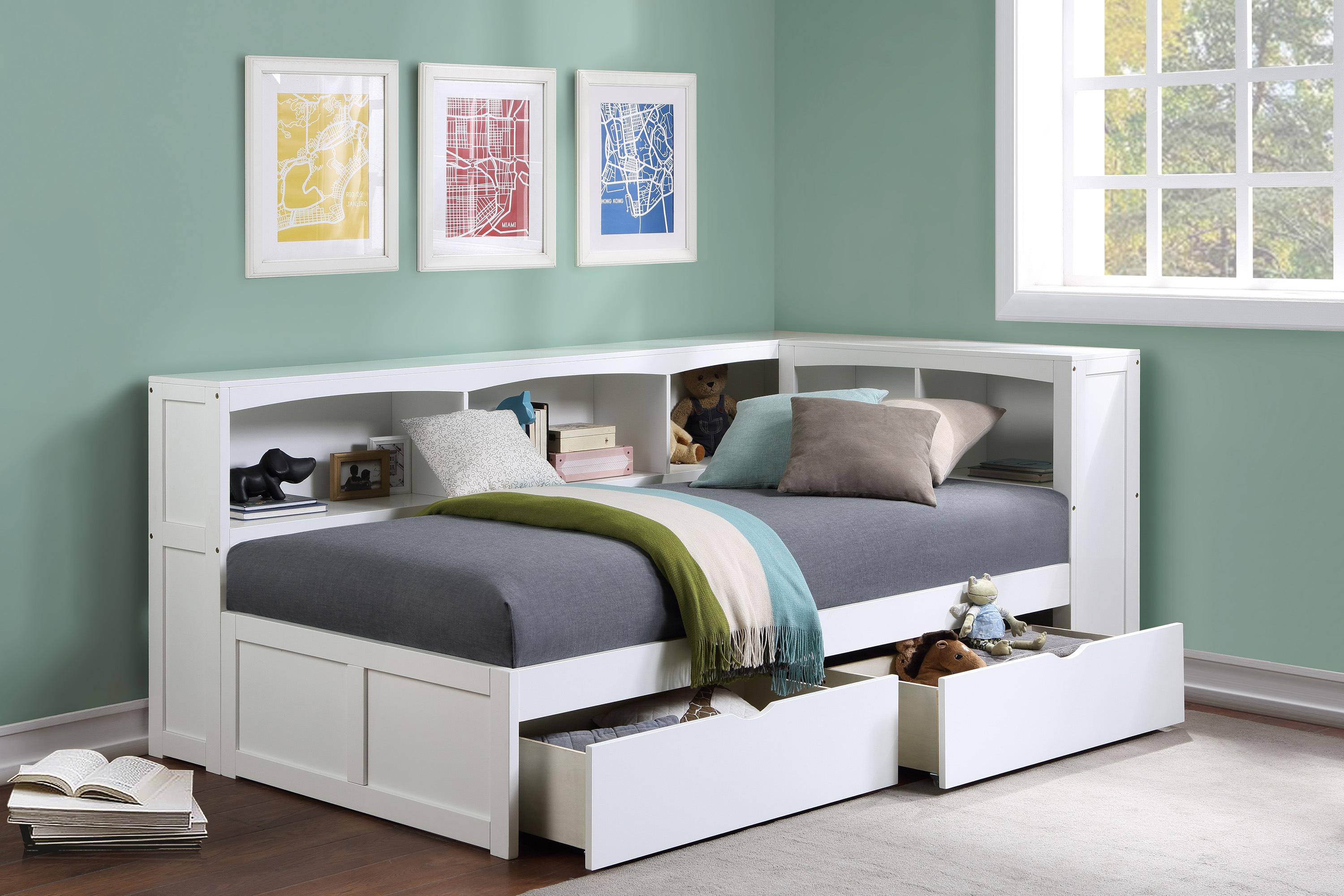 

                    
Homelegance B2053BCW-1BCT* Galen Bookcase Corner Bed White  Purchase 
