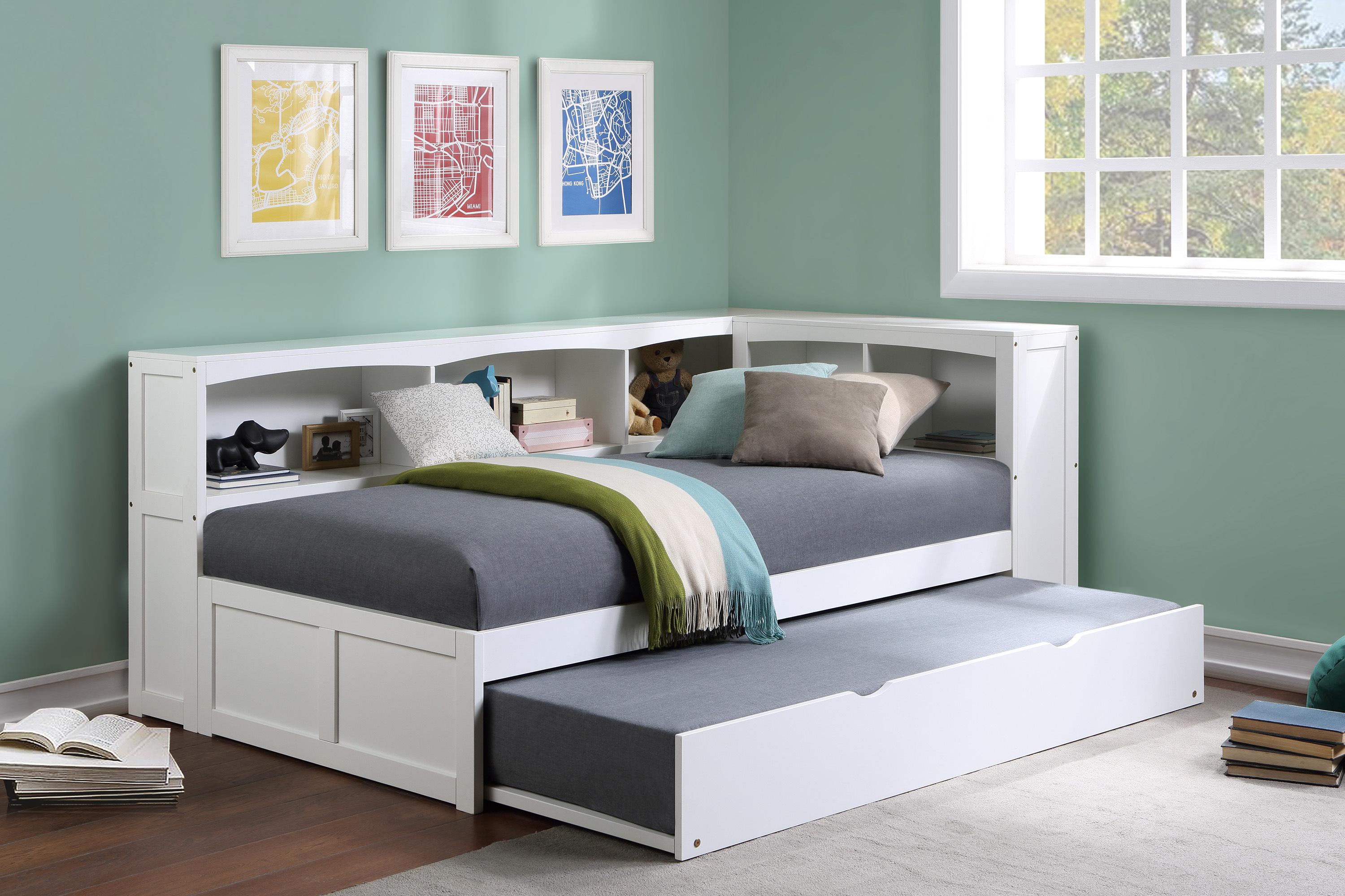 

                    
Homelegance B2053BCW-1BCR* Galen Bookcase Corner Bed White  Purchase 

