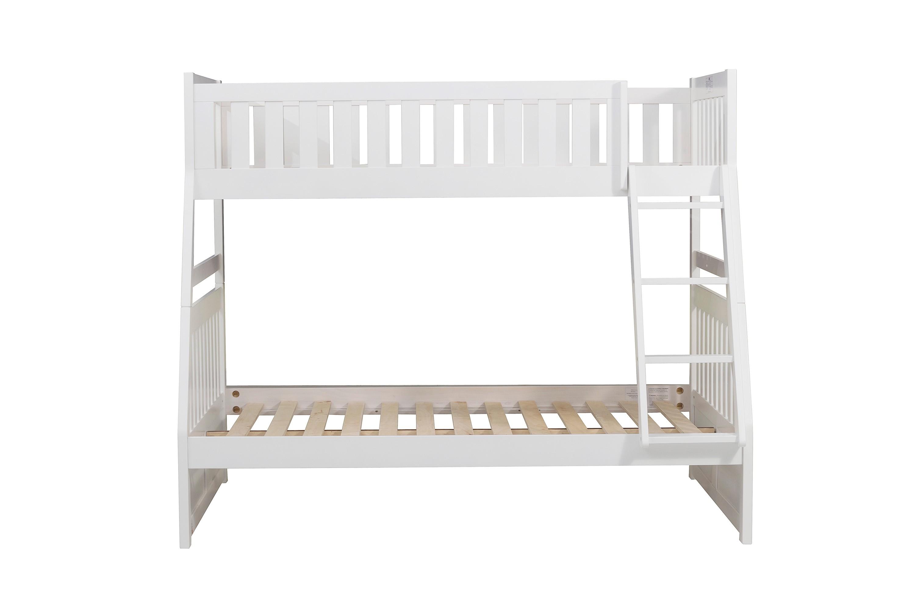 

    
Transitional White Wood Twin/Full Bunk Bed Homelegance B2053TFW-1* Galen
