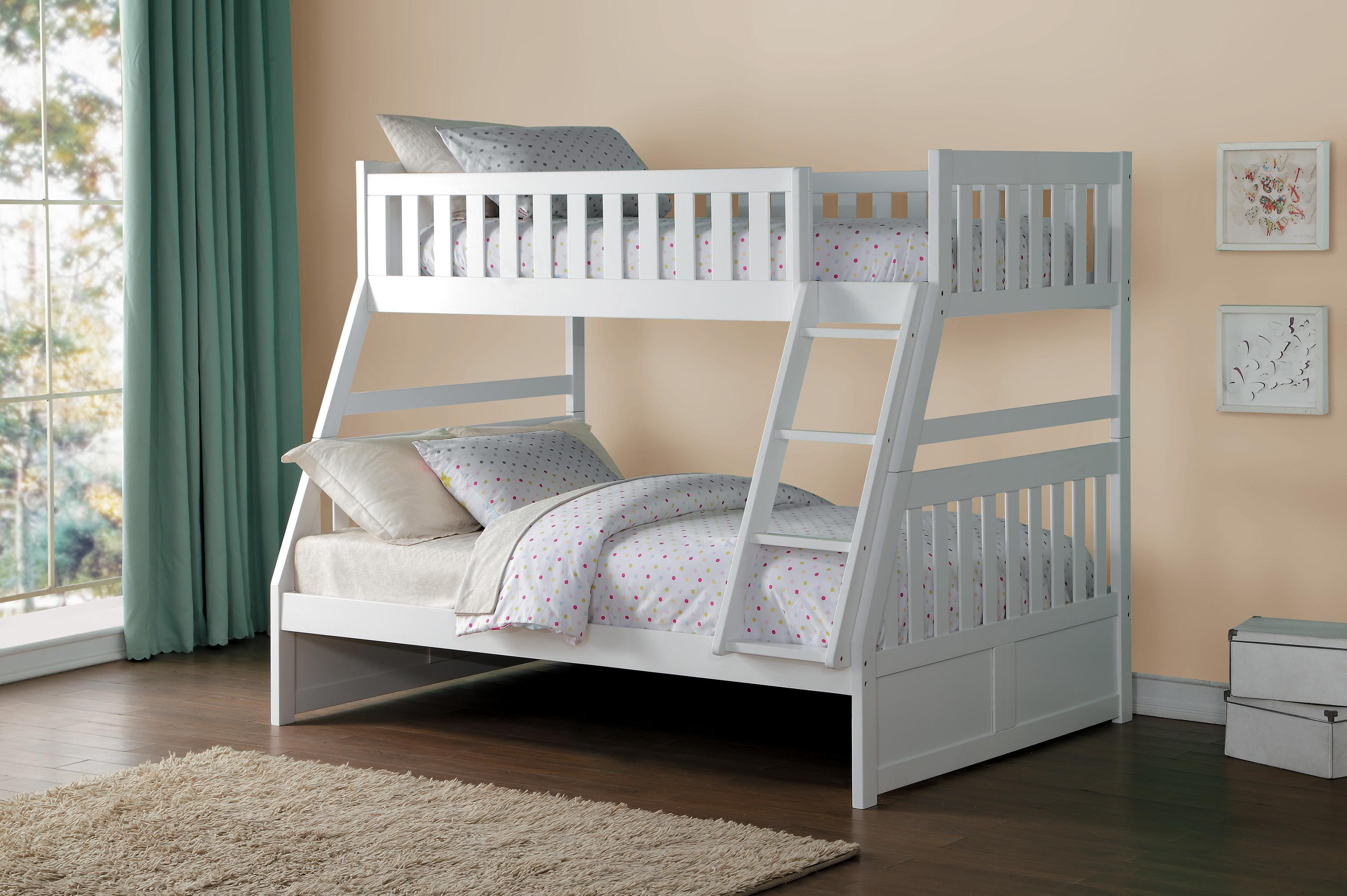 

    
Homelegance B2053TFW-1* Galen Twin/Full Bunk Bed White B2053TFW-1*
