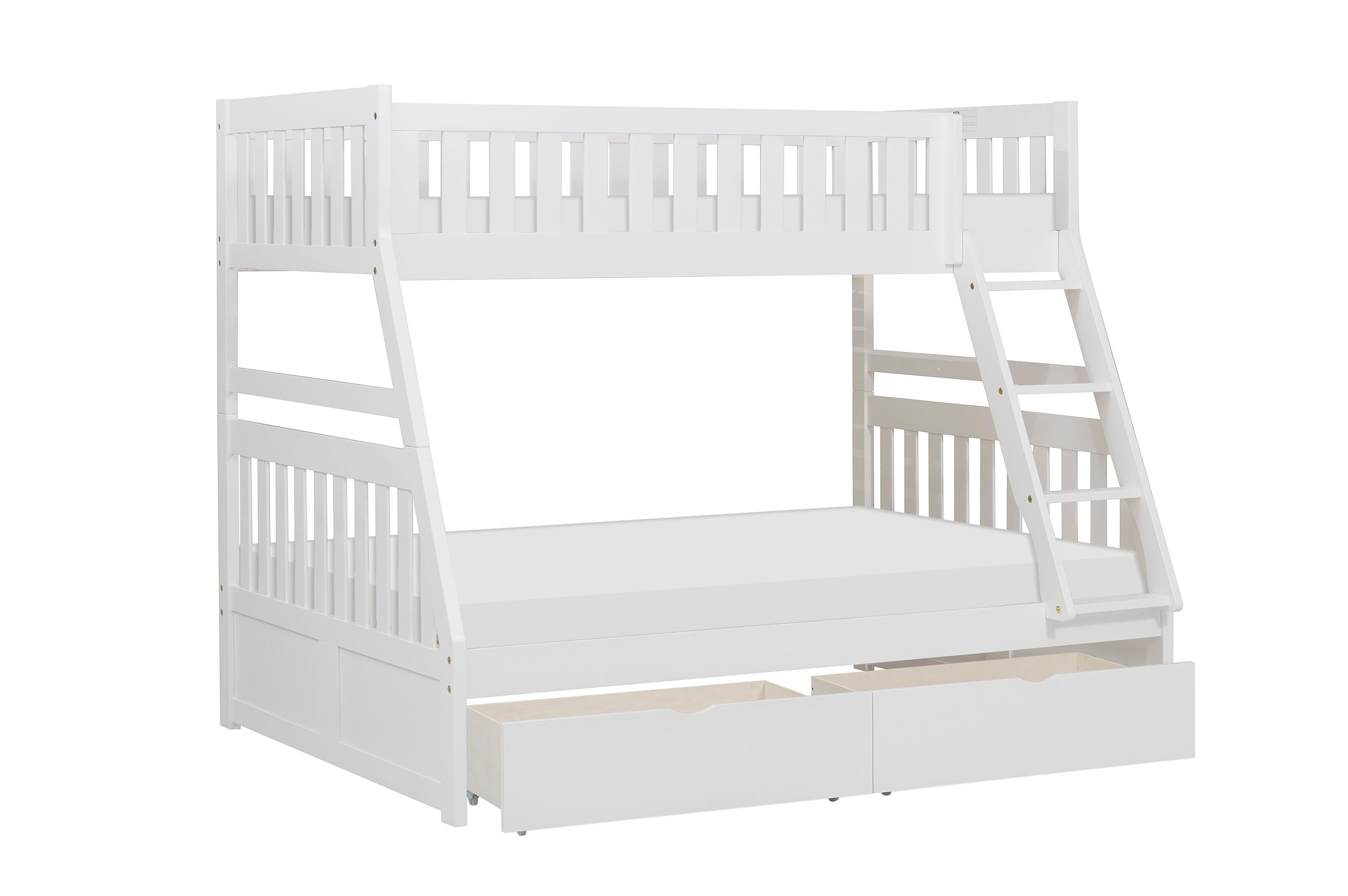 

    
Transitional White Wood Twin/Full Bunk Bed w/Storage Boxes Homelegance B2053TFW-1*T Galen
