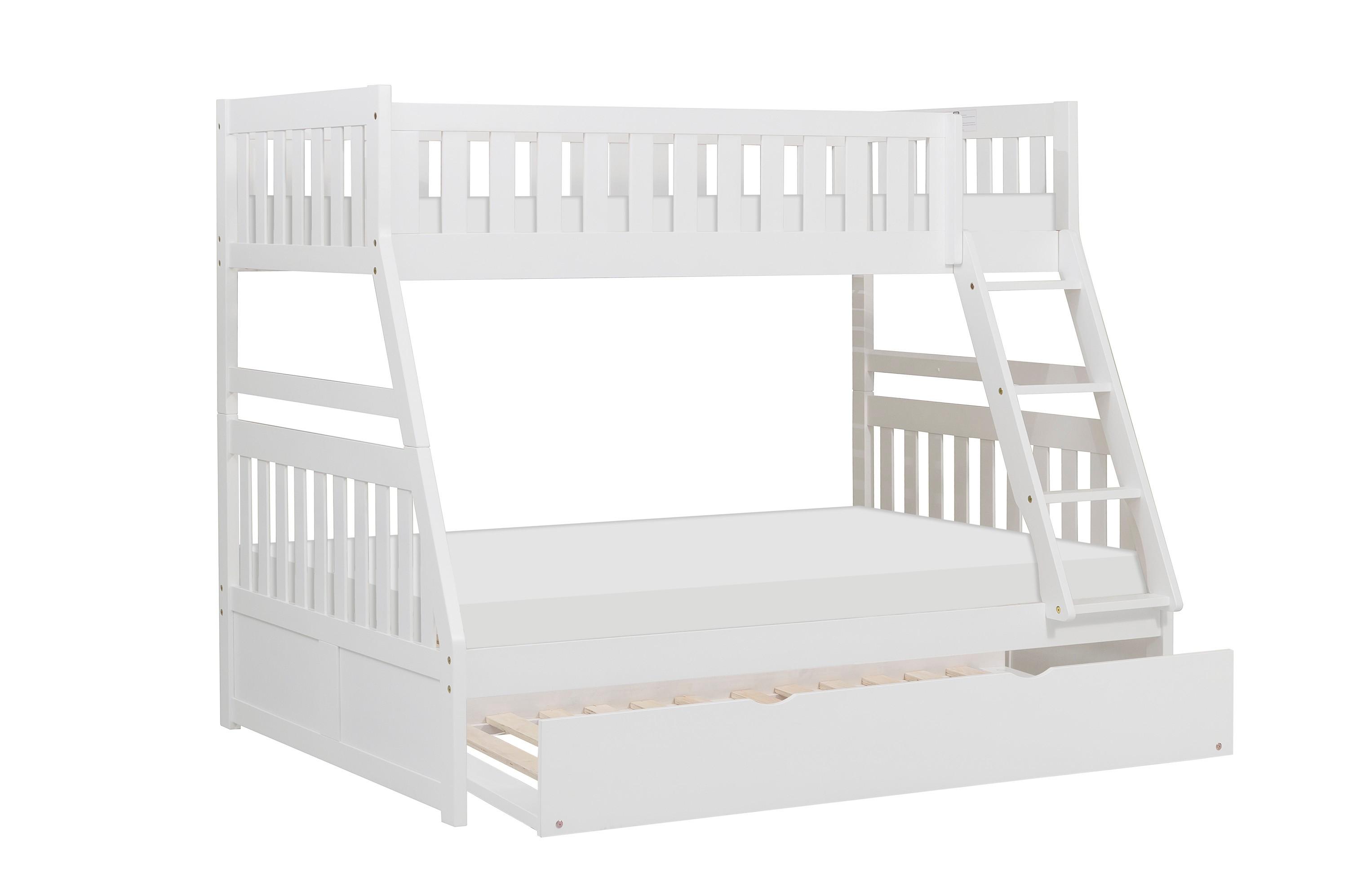 

    
Transitional White Wood Twin/Full Bunk Bed w/Twin Trundle Homelegance B2053TFW-1*R Galen

