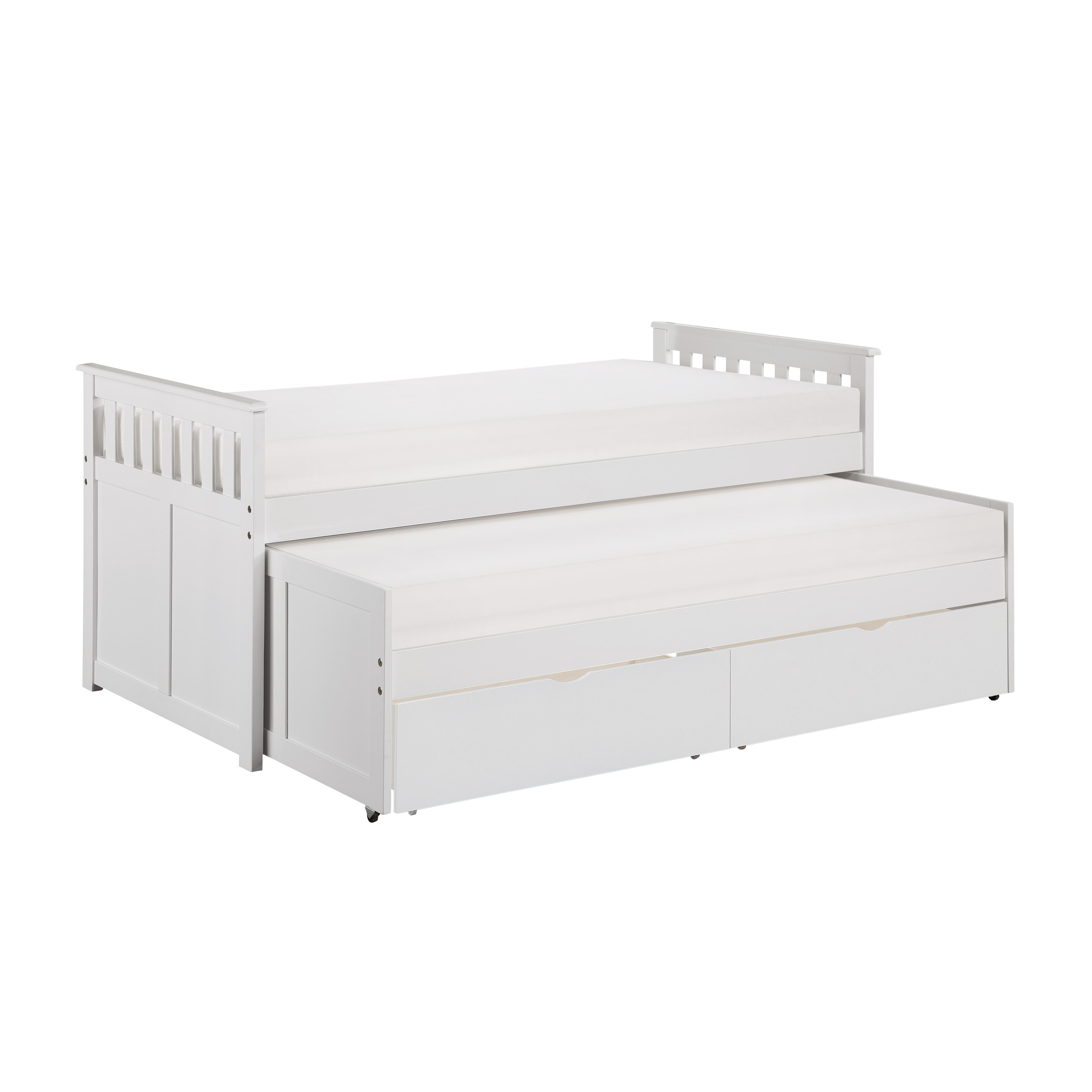 

    
Transitional White Wood Twin/Twin Bed w/Storage Boxes Homelegance B2053RTW-1T* Galen
