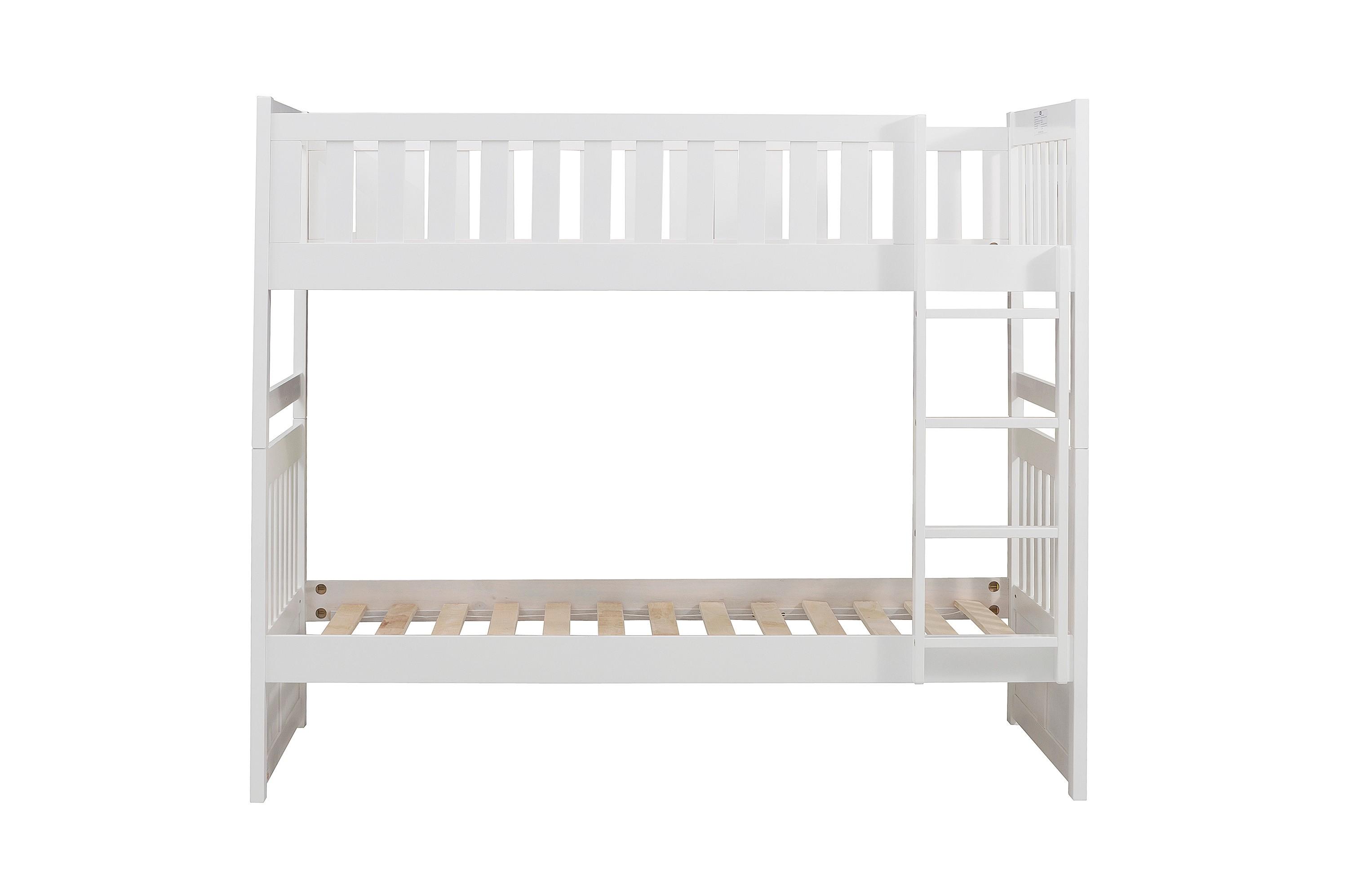

    
Transitional White Wood Twin/Twin Bunk Bed Homelegance B2053W-1* Galen
