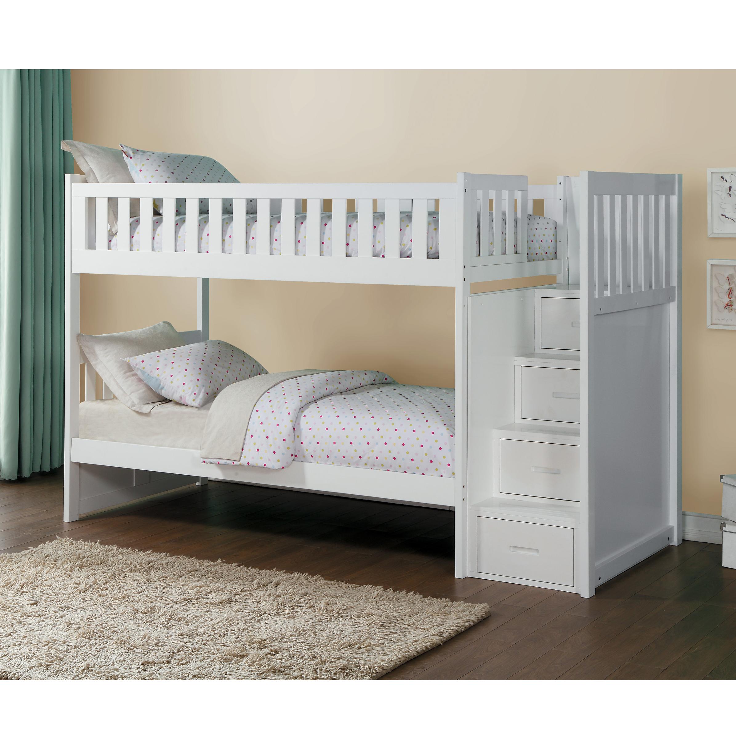 

                    
Homelegance B2053SBW-1* Galen Twin/Twin Bunk Bed w/Reversible Step Storage White  Purchase 
