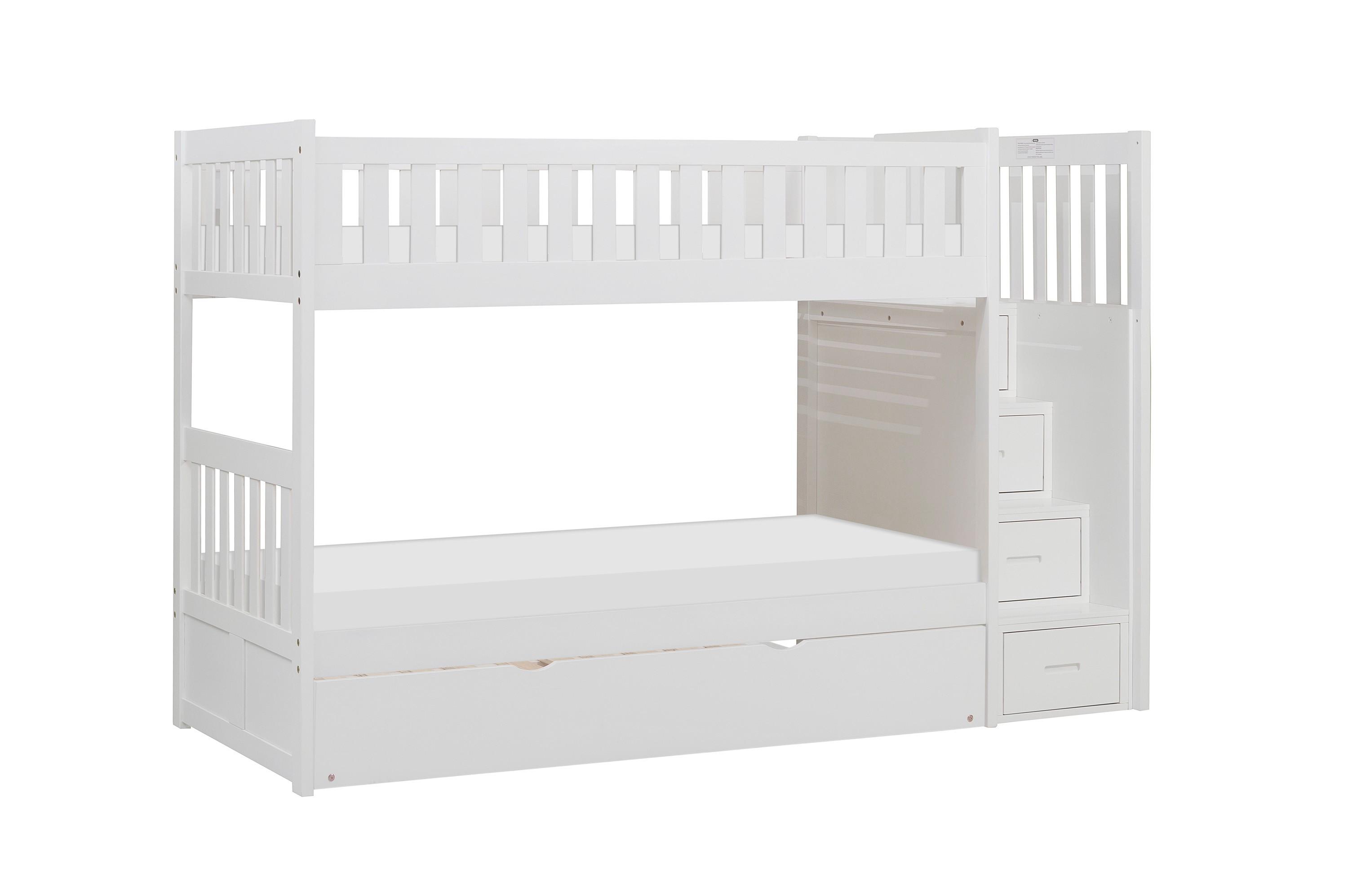 

                    
Homelegance B2053SBW-1*R Galen Twin/Twin Bunk Bed w/Reversible Step Storage White  Purchase 
