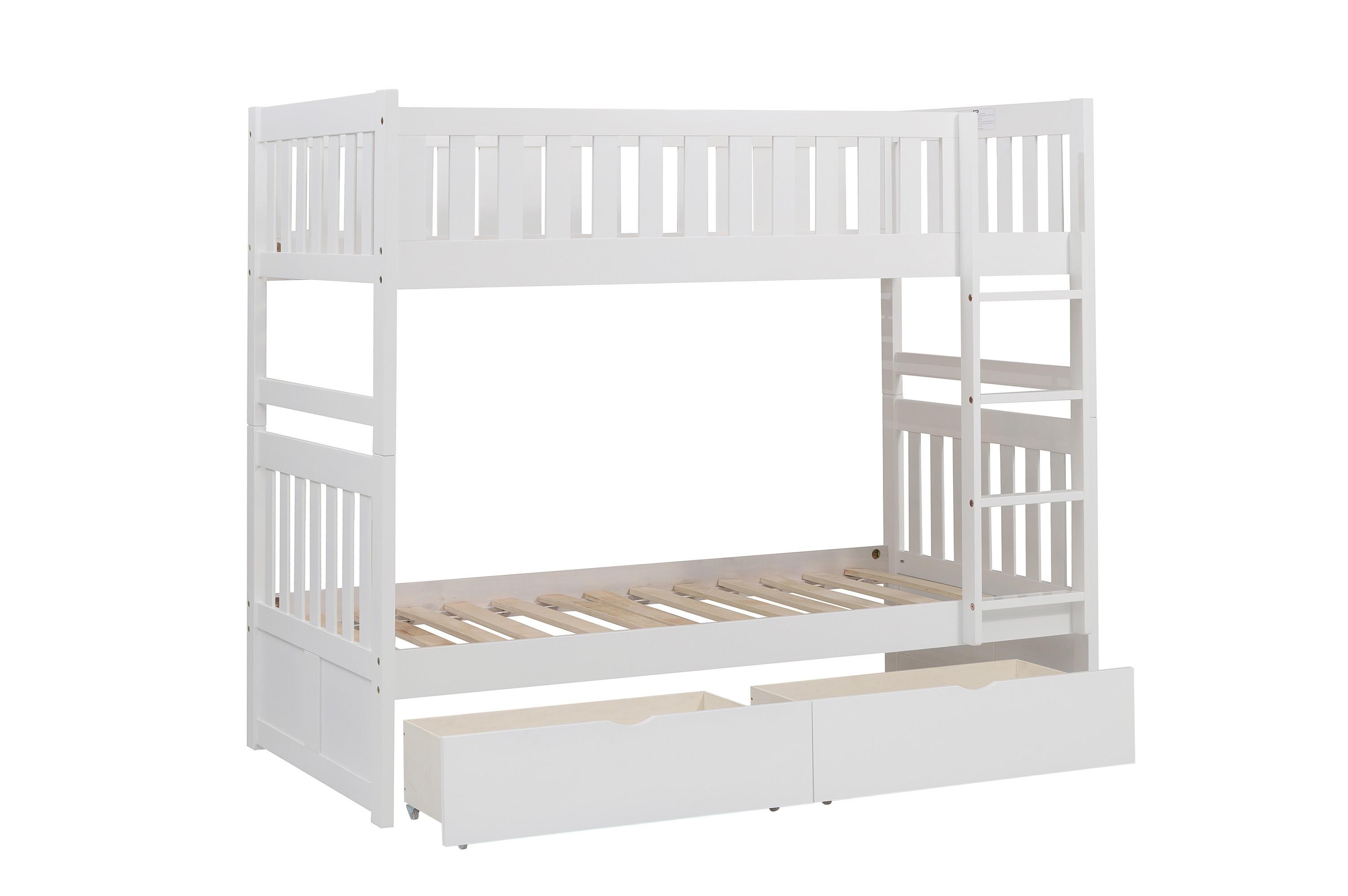 

    
Transitional White Wood Twin/Twin Bunk Bed w/Storage Boxes Homelegance B2053W-1*T Galen
