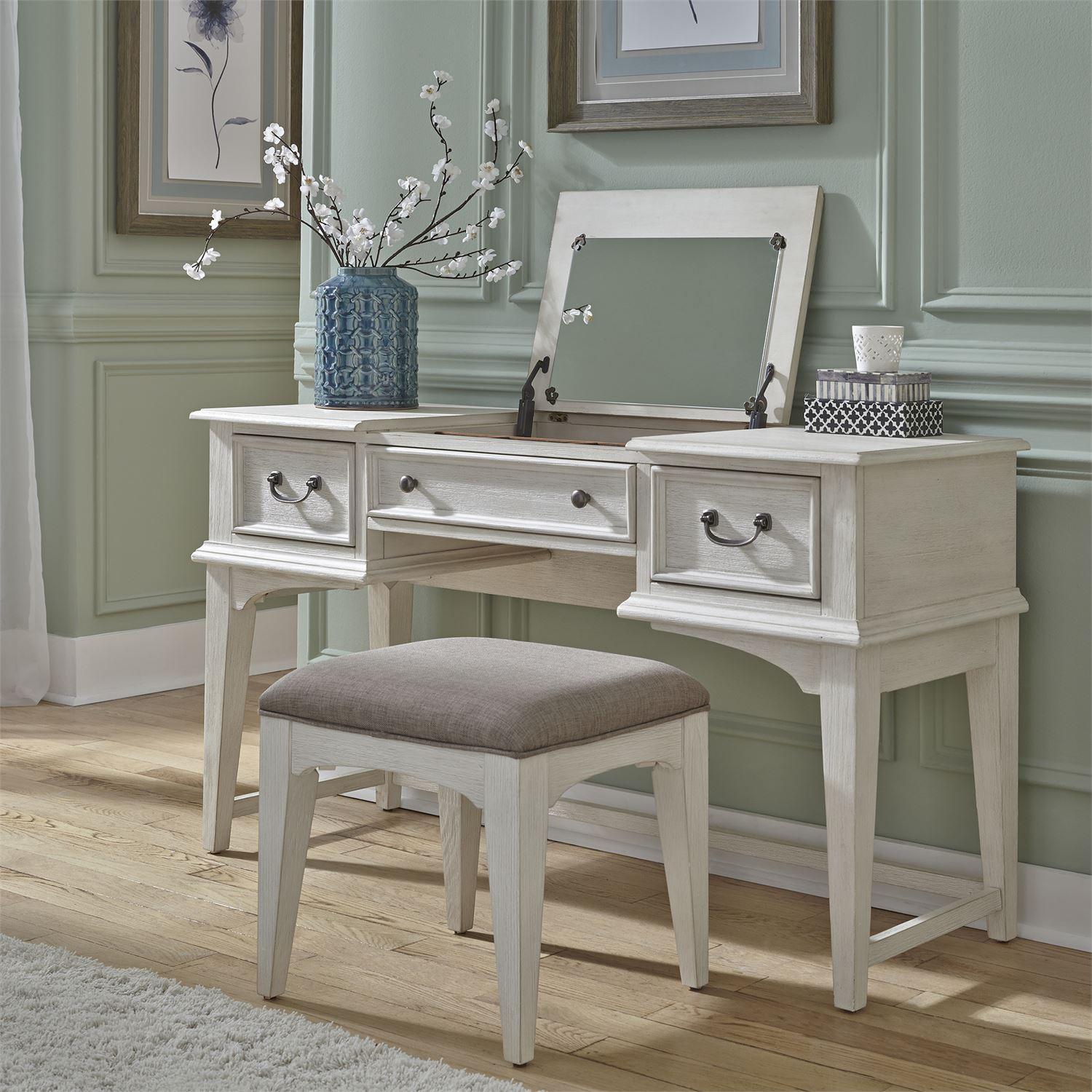 

    
Antique White Finish Wood Vanity Bayside  249-BR35 Liberty Furniture
