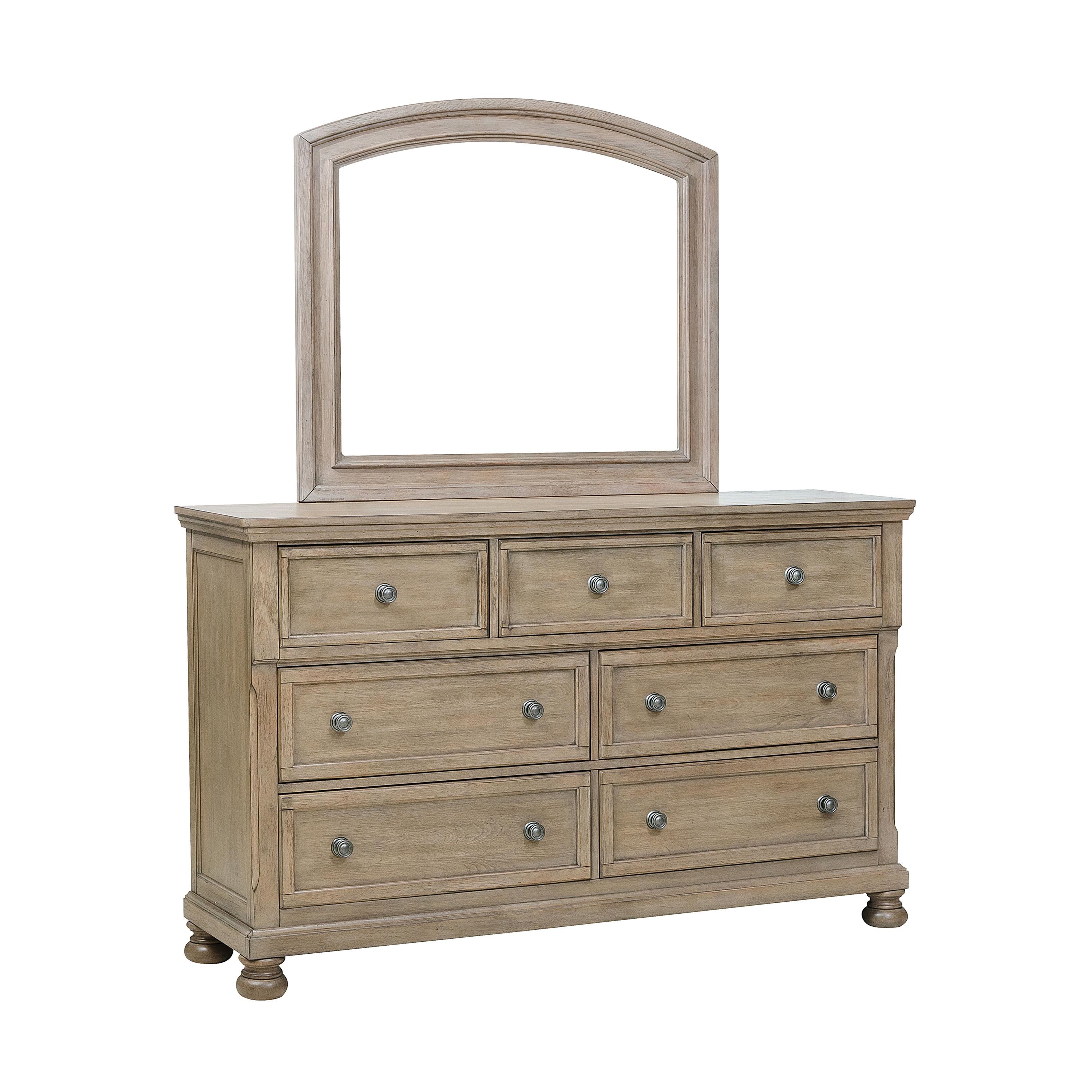 

    
Transitional Wire Brushed Gray Wood Dresser w/Mirror Homelegance 2259GY-5*6 Bethel
