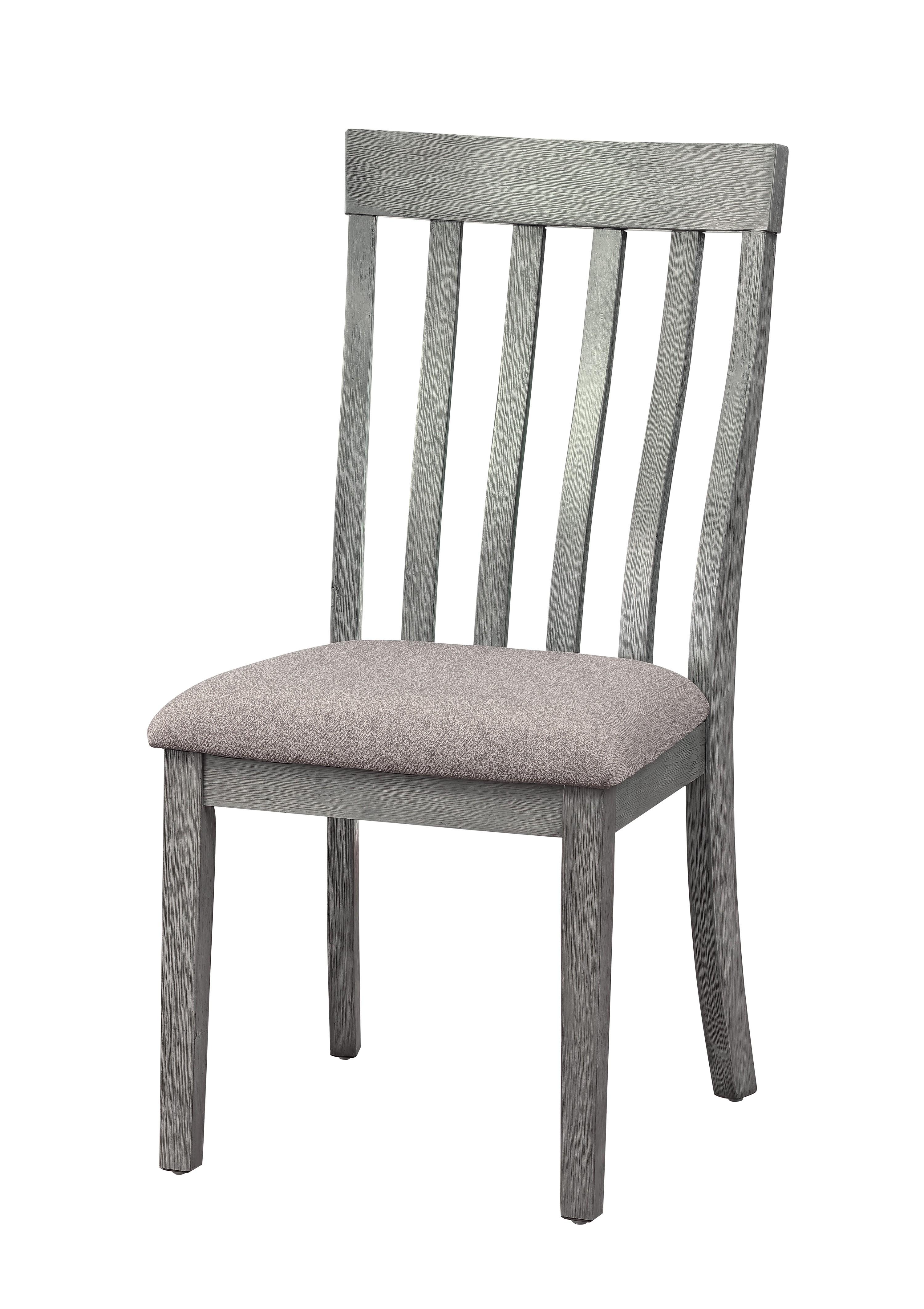 

    
Transitional Wire Brushed Gray Wood Side Chair Set 2pcs Homelegance 5706GYS Armhurst
