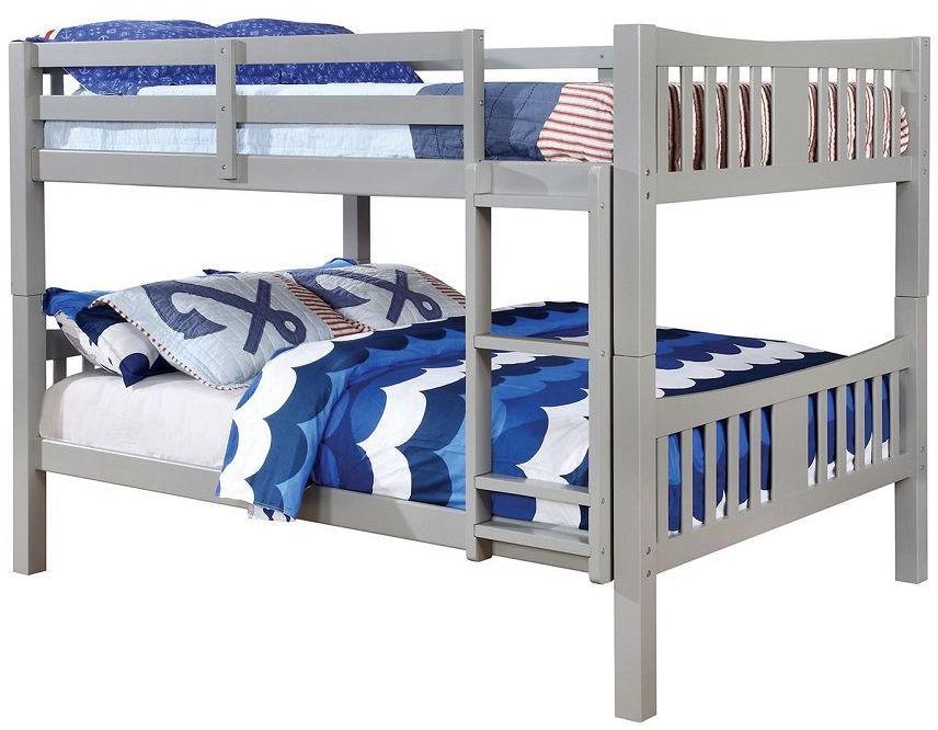 

    
Gray Wood Full/Full Bunk Bed CAMERON CM-BK929F-GY Furniture of America Modern
