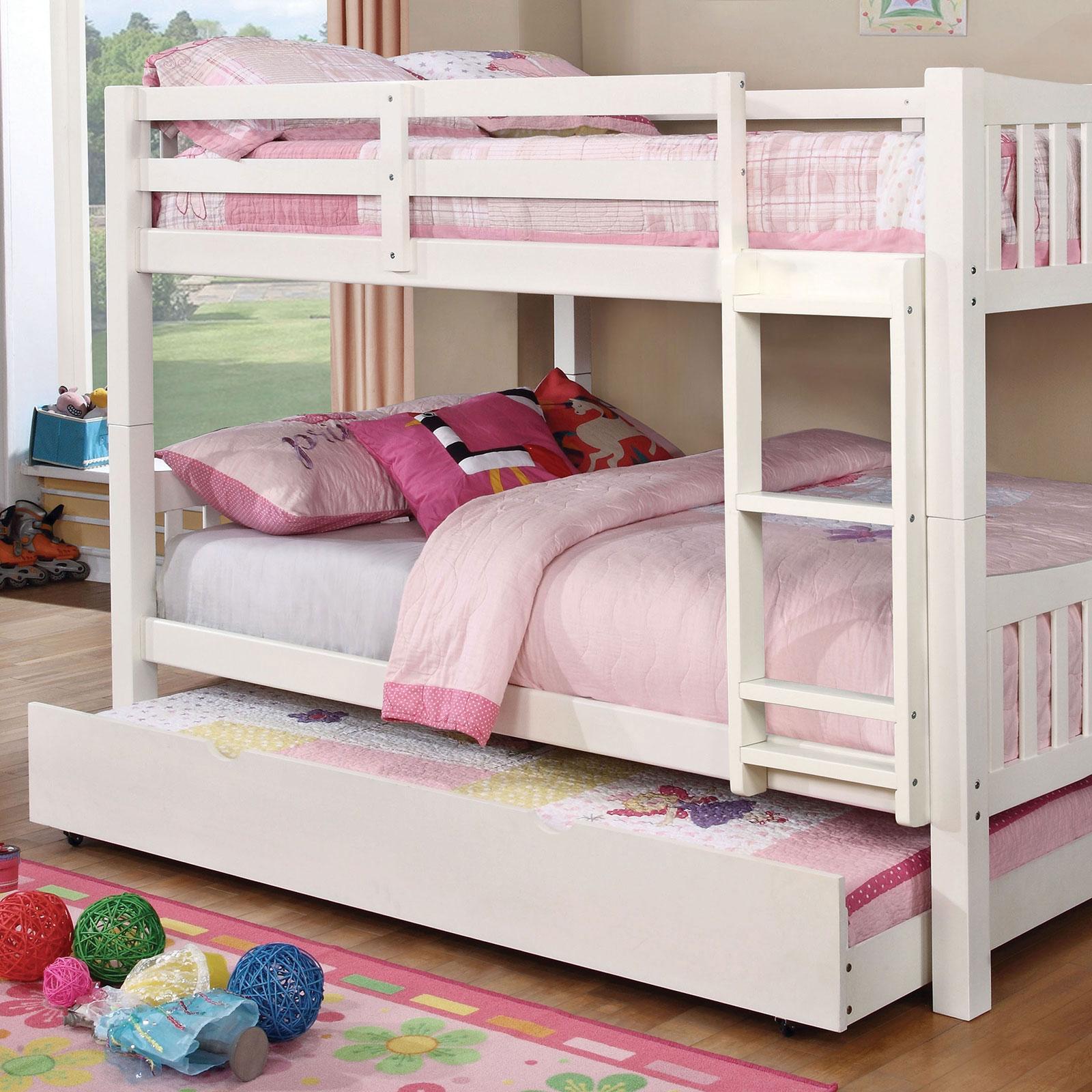 

    
White Wood Full/Full Bunk Bed CAMERON CM-BK929F-WH Furniture of America Modern

