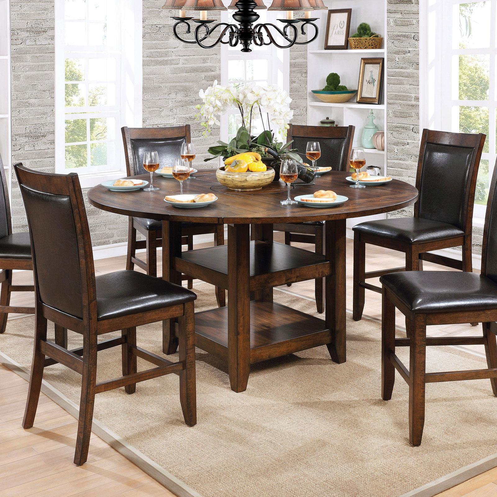 

    
Brown Wood Round Counter Height Table MEAGAN CM3152RPT FOA Transitional
