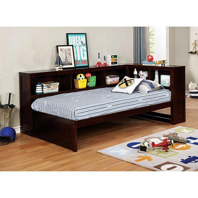 

    
Brown Pine Wood Twin Daybed FRANKIE CM1738EX Furniture of America Transitional
