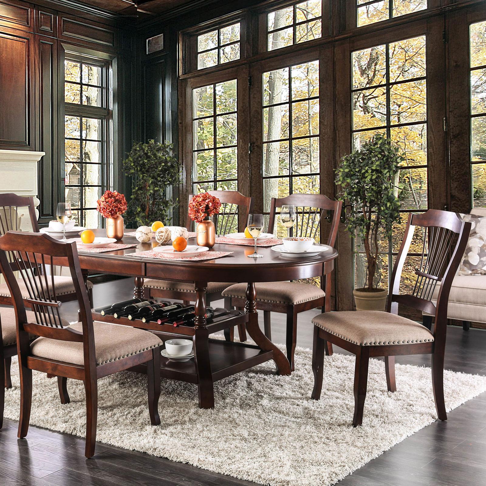 Transitional Dining Table JORDYN CM3626T CM3626T in Brown 