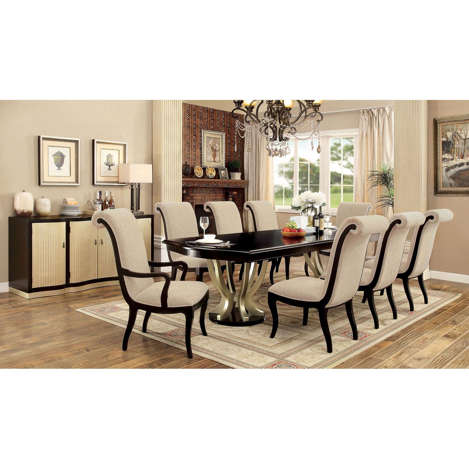 

    
Espresso Dining Table ORNETTE CM3353T Furniture of America Transitional
