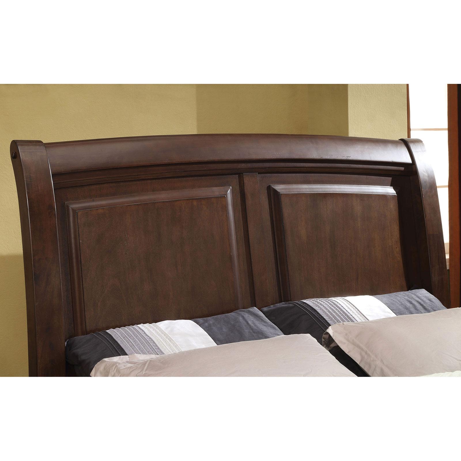 

    
Furniture of America LITCHVILLE CM7383EK Sleigh Bed Cherry/Brown CM7383EK-BED
