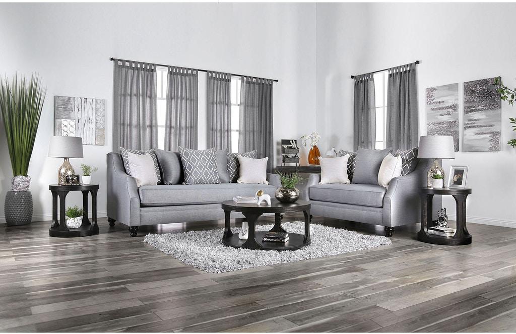 

    
Gray Burlap Weave Loveseat NEFYN SM2670-LV Furniture of America Transitional
