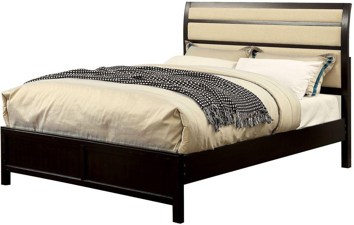 Transitional Platform Bed Berenice CM7580EX-Q-BED in Espresso Matte Lacquer