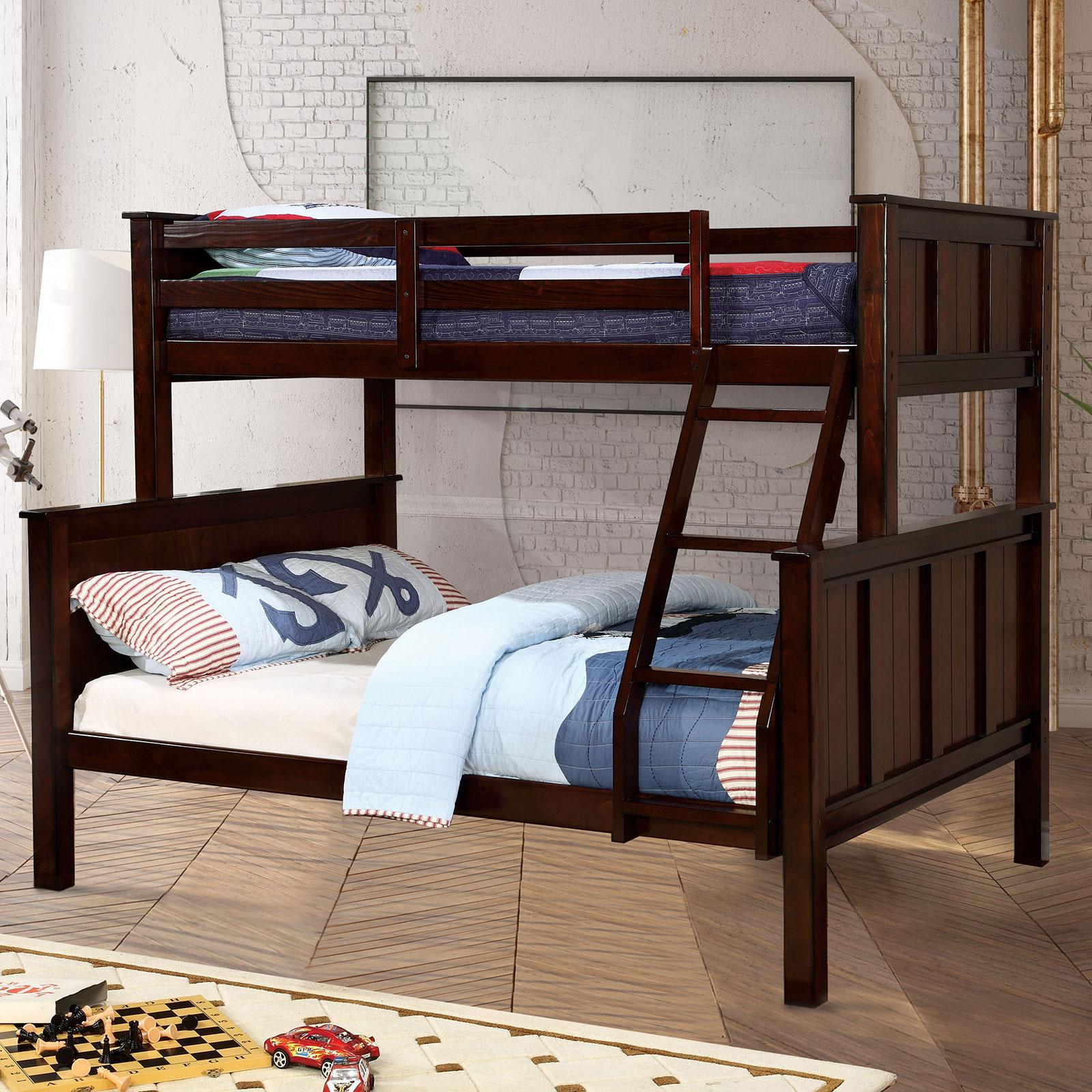 Transitional Bunk Bed GRACIE CM-BK930TF CM-BK930TF-BED in Brown 