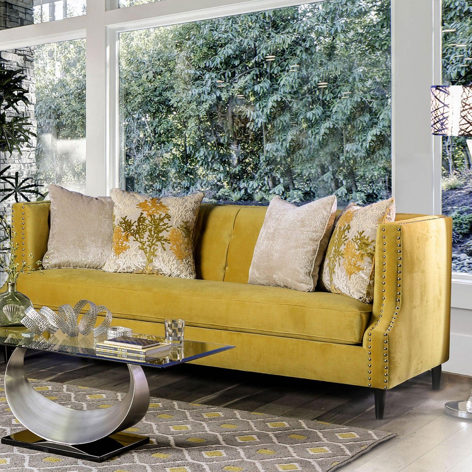 

    
Furniture of America SM2216-2PC Tegan Sofa and Loveseat Set Yellow SM2216-2PC
