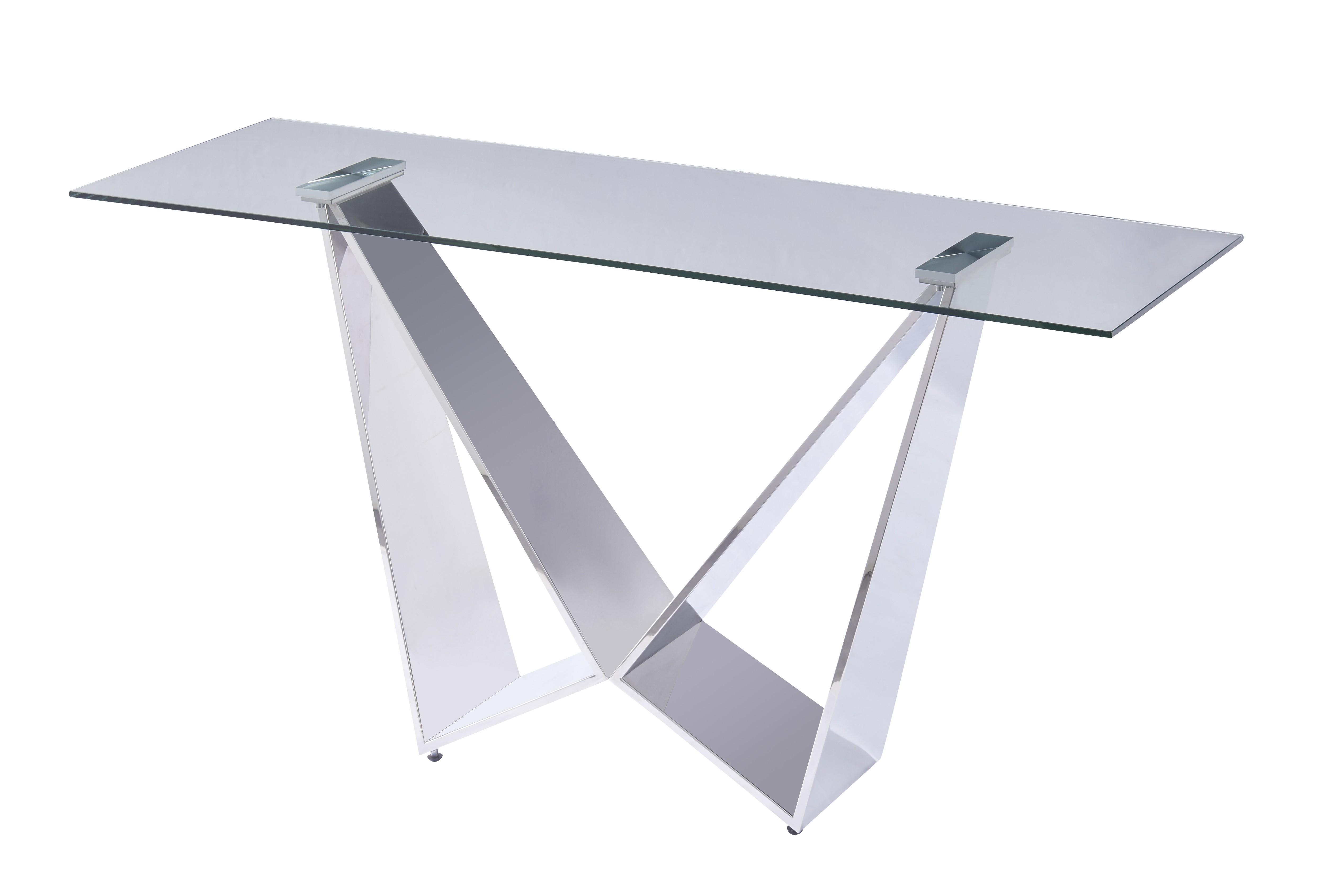 Contemporary Console Table Harmony SKU 17271 in Chrome 