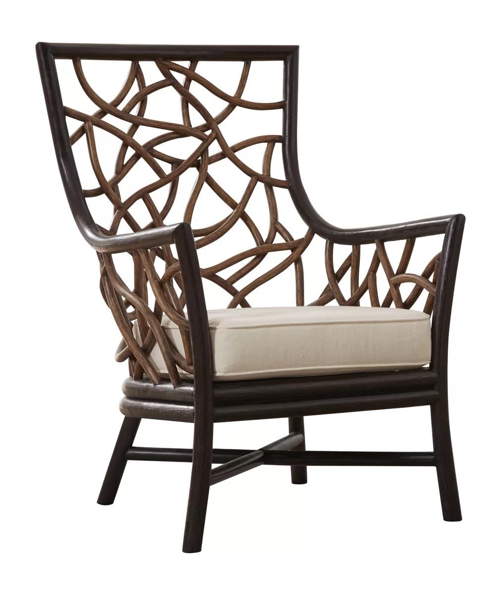Classic Outdoor Chair Trinidad PJS-1401-BLK-OC in Black, Beige Fabric