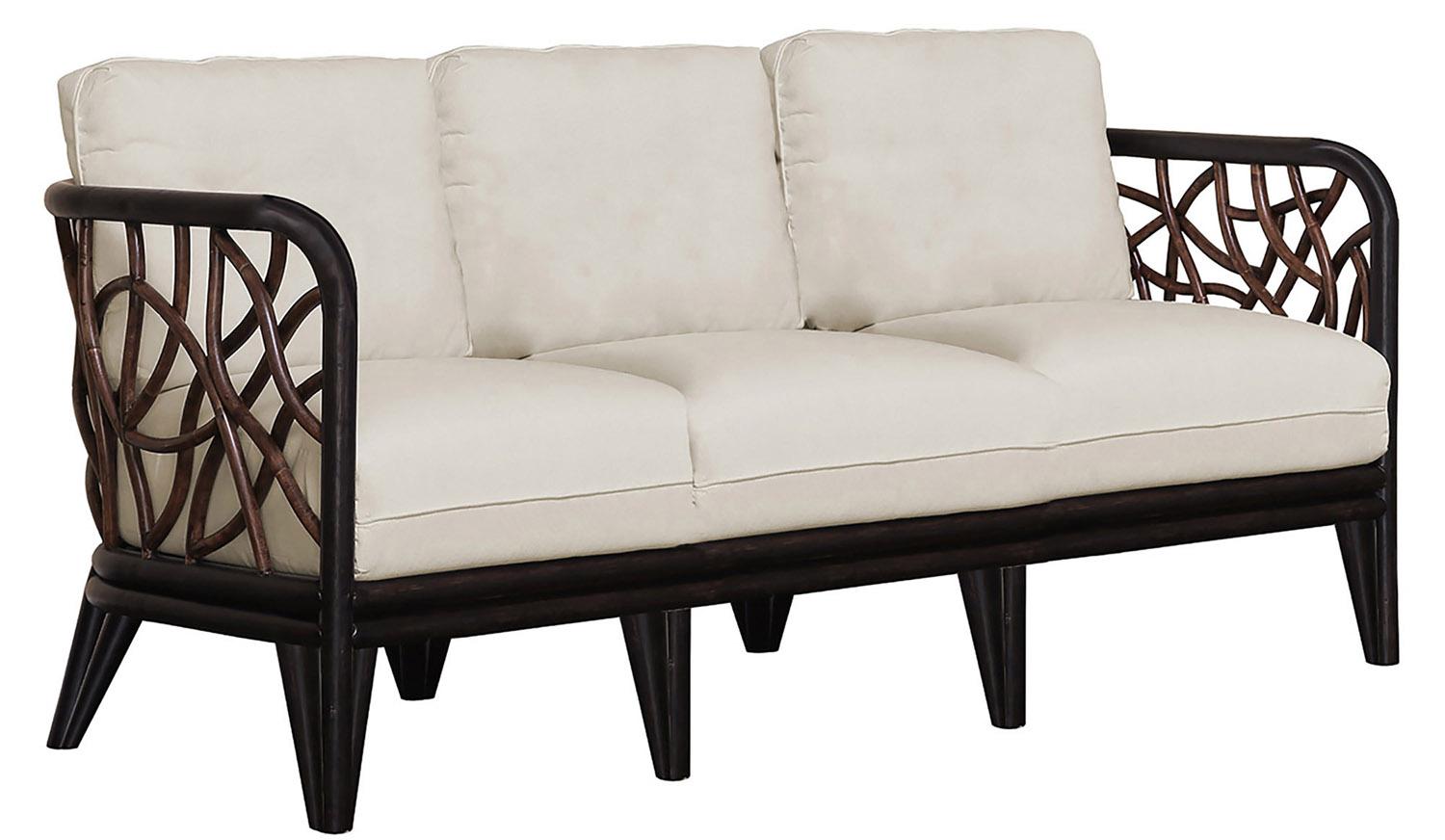 Classic Outdoor Sofa Trinidad PJS-1401-BLK-S in Beige, Black Fabric