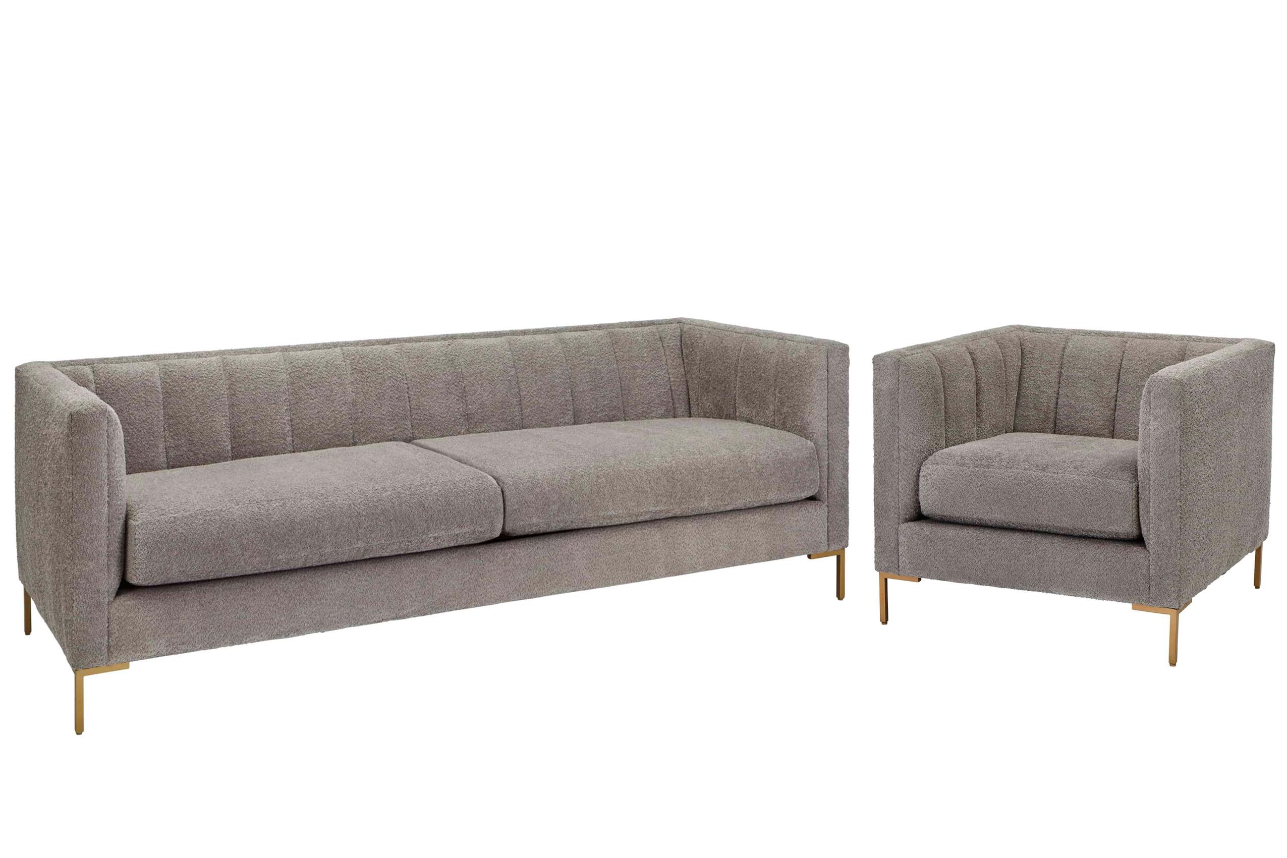 Contemporary, Modern Sofa Set 772501-5026F3-Set 772501-5026F3-Set-2 in Pewter Fabric